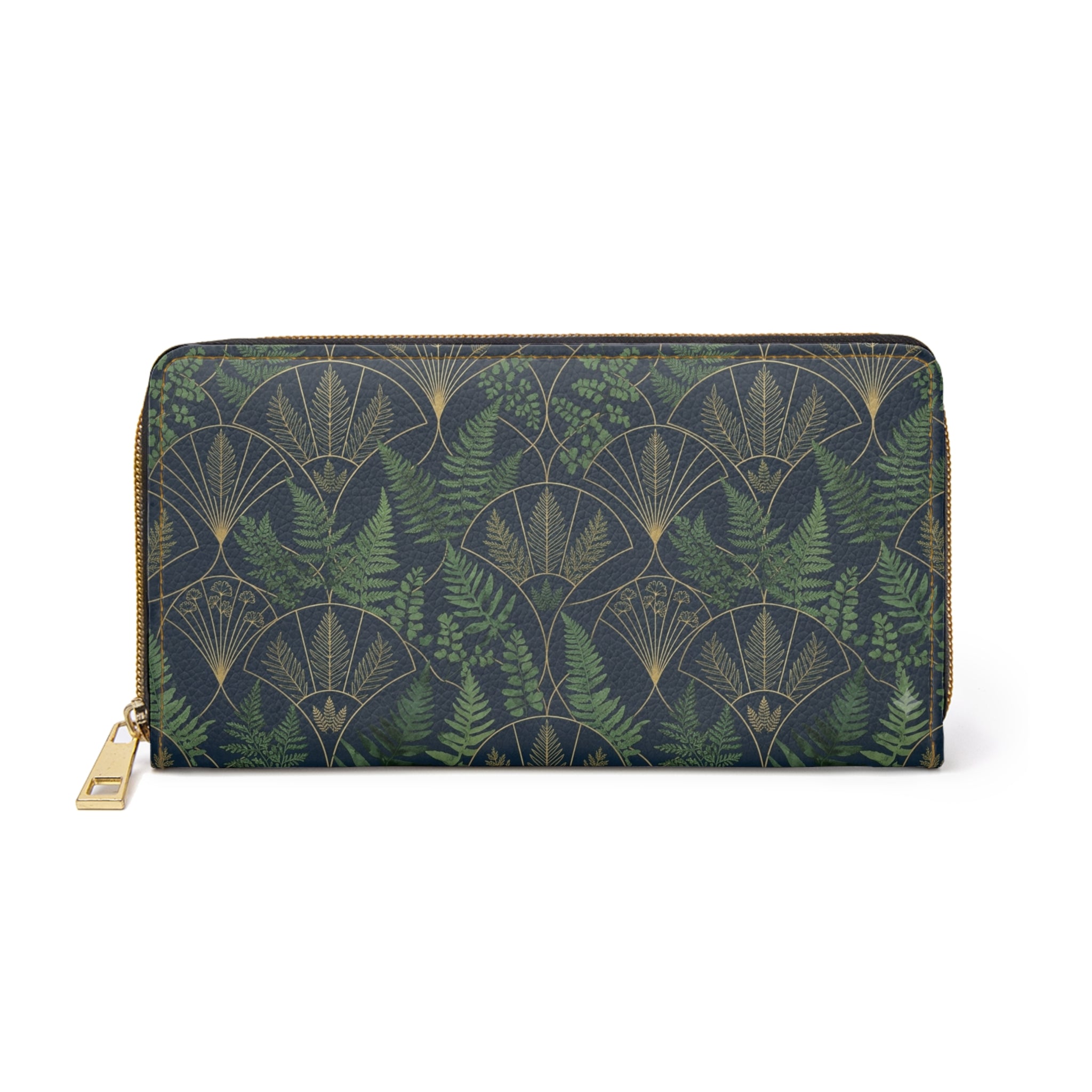 Fern Art Deco Zipper Wallet — Patterned Wallet