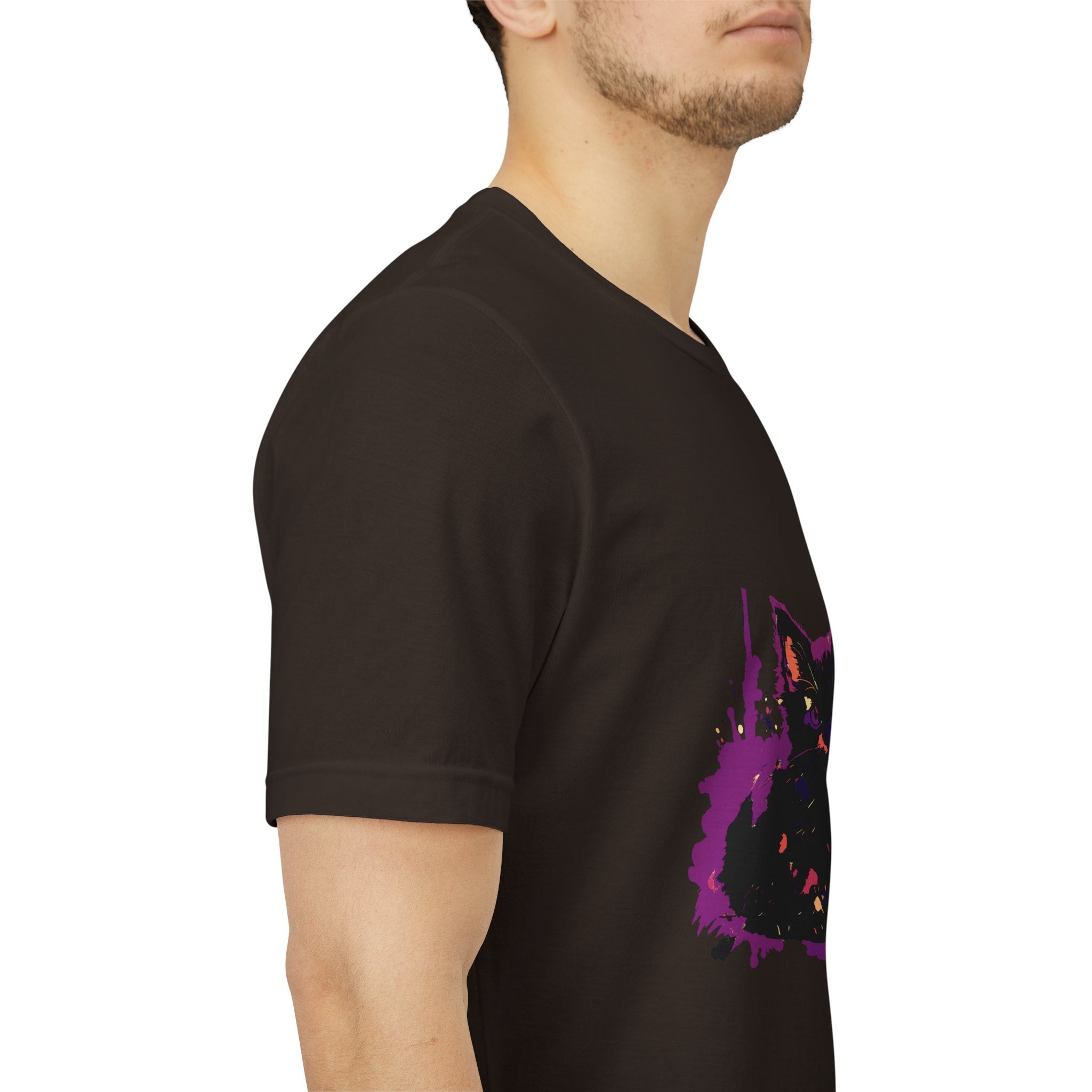 Black Cat Mystery - Purple Paint Splatter T-Shirt