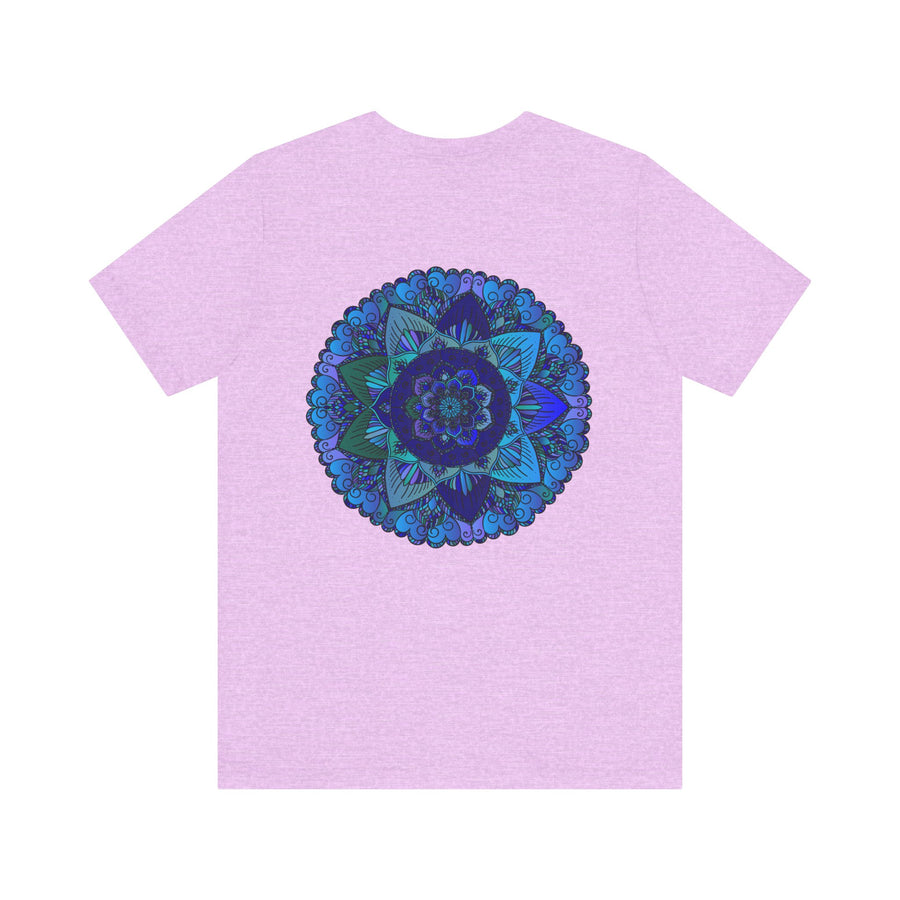 Blue Mandala T-Shirt featuring intricate spiritual design for peaceful and harmonious vibes