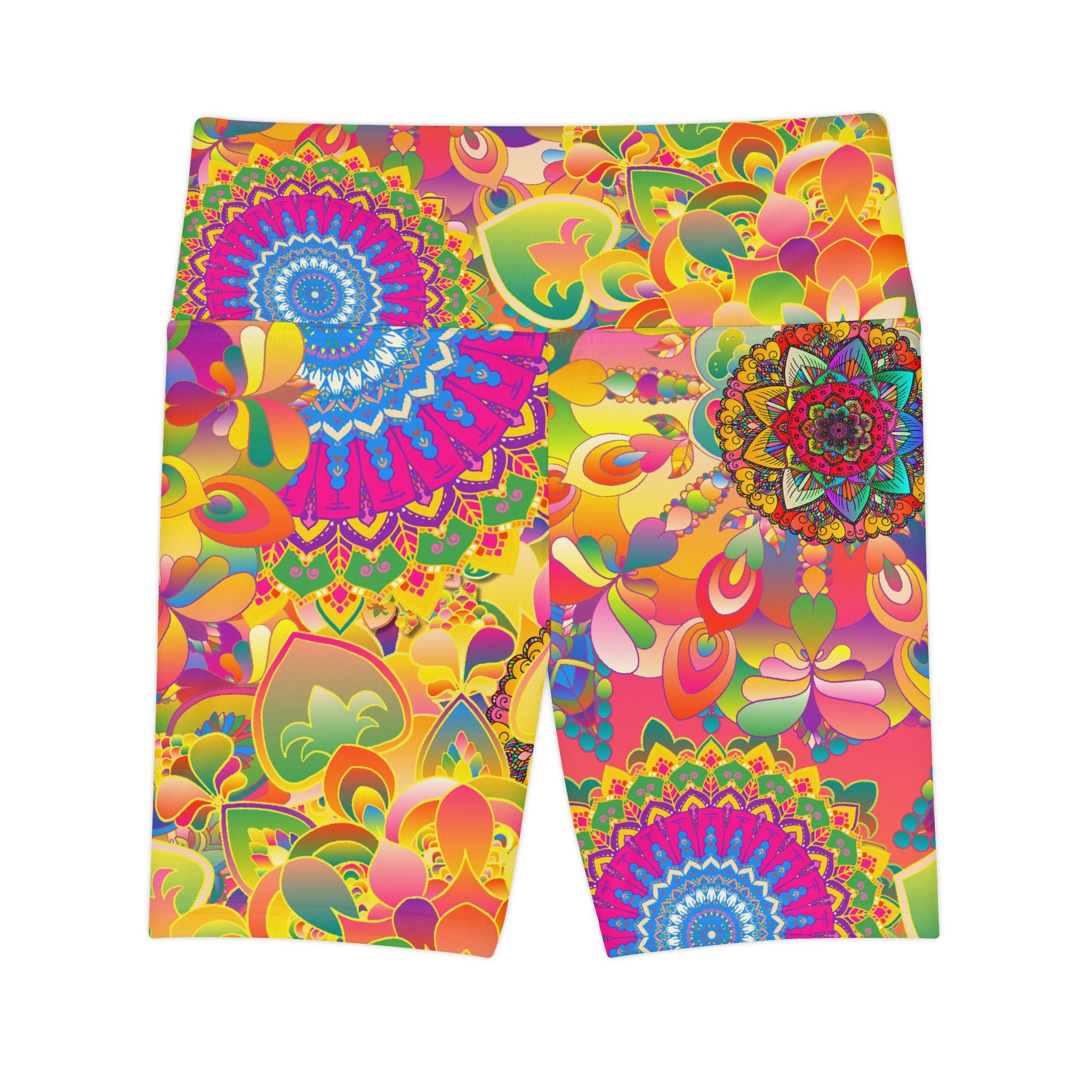 Psychedelic Floral Mandala Workout Shorts