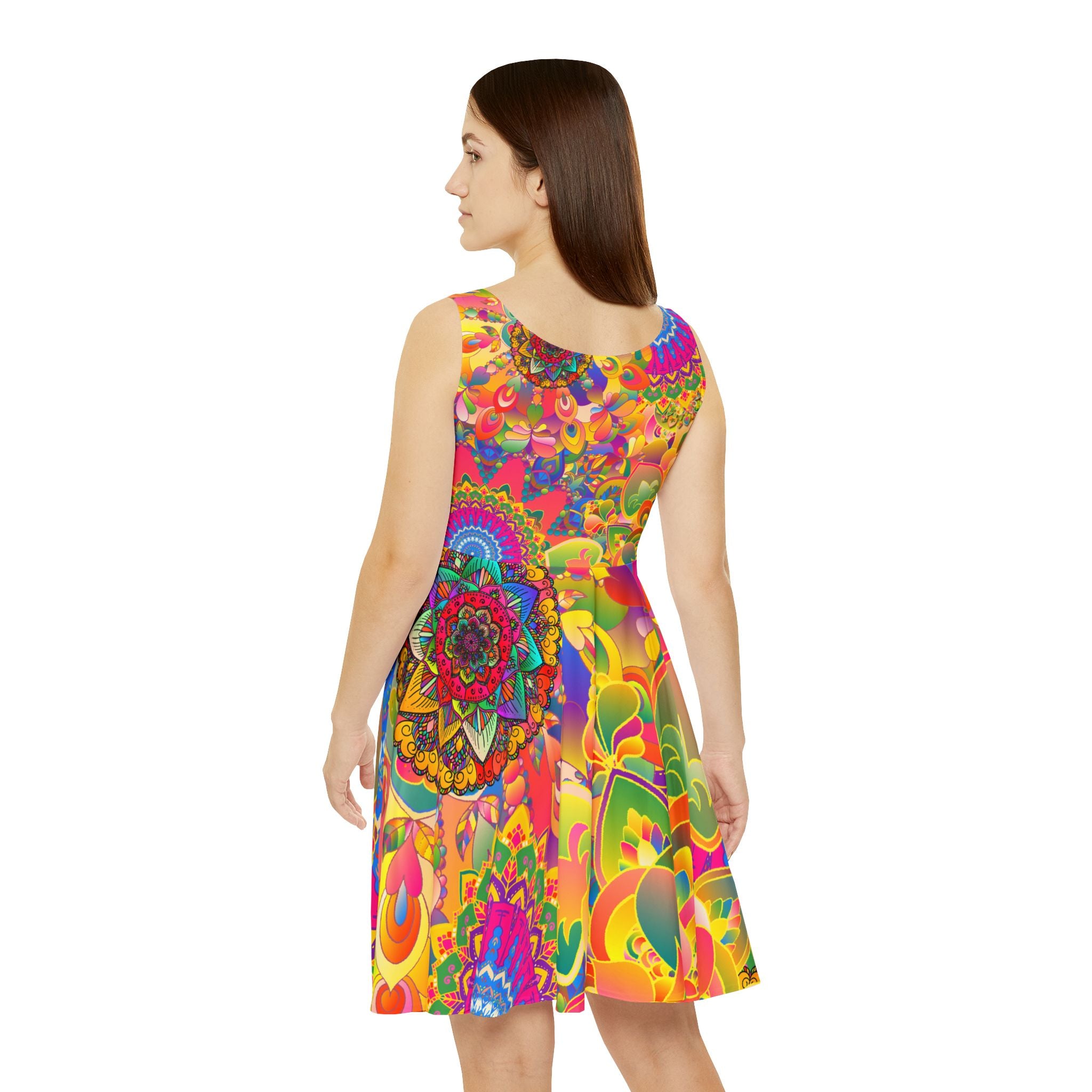 Psychedelic Floral Mandala Skater Dress