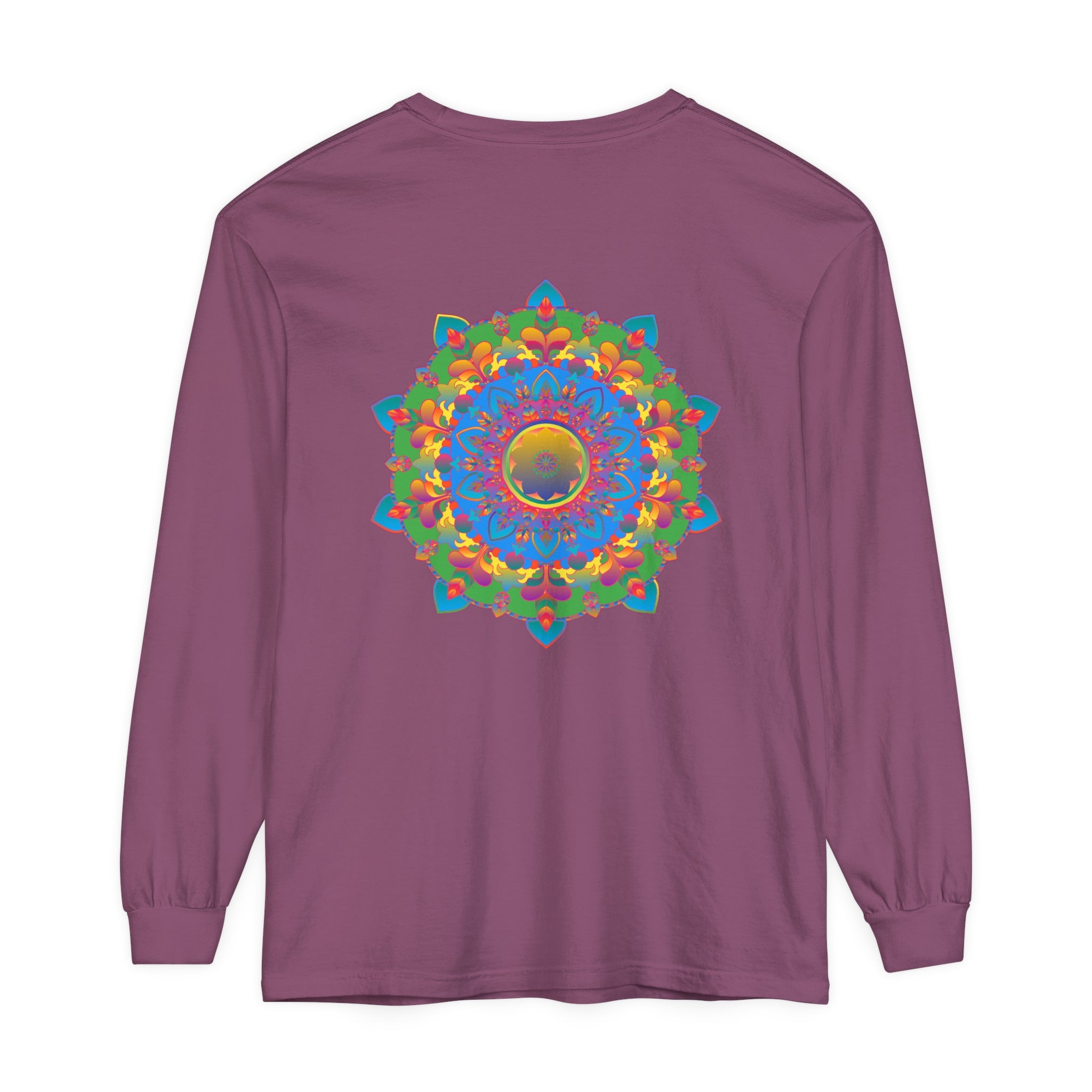 Intricate Mandala Long Sleeve T-Shirt featuring a detailed and ornate design