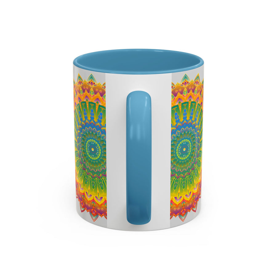 Colorful and intricate mandala art on a durable mug