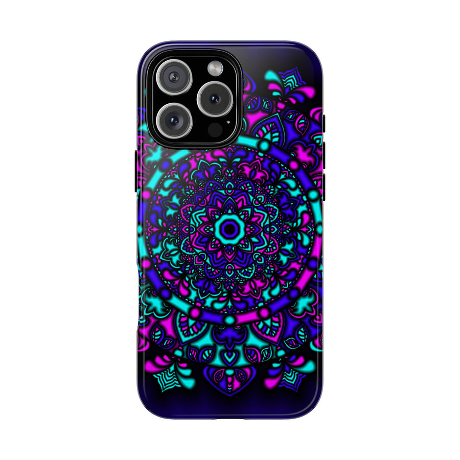 Mandala Neon Handyhülle – Lila & Türkise Robuste Schutzhülle