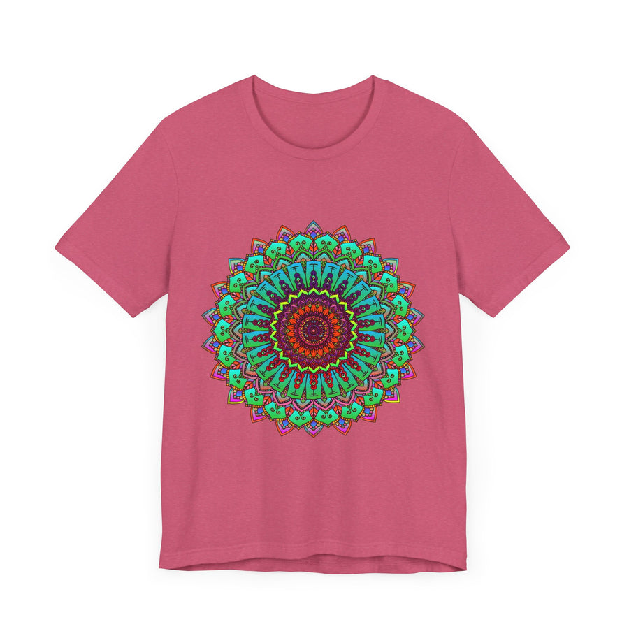 Vibrant Mandala Tee showcasing colorful and intricate spiritual art design