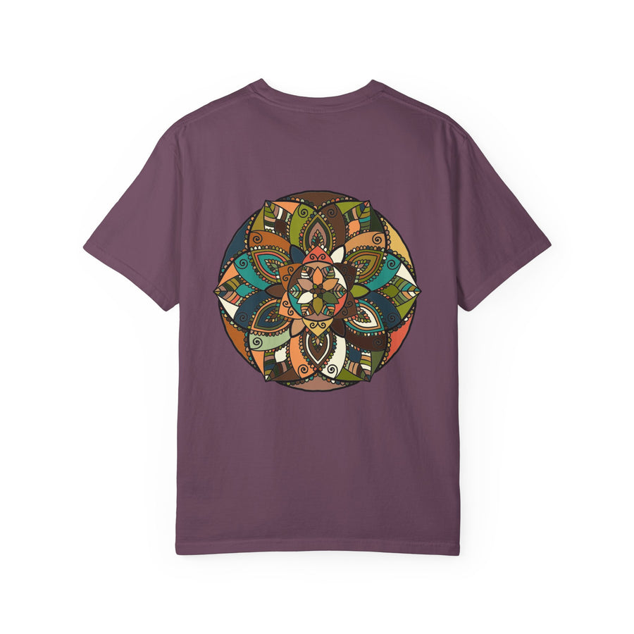 Mandala Earth Flora T-Shirt — Earthy Tones Geometric Art Tee