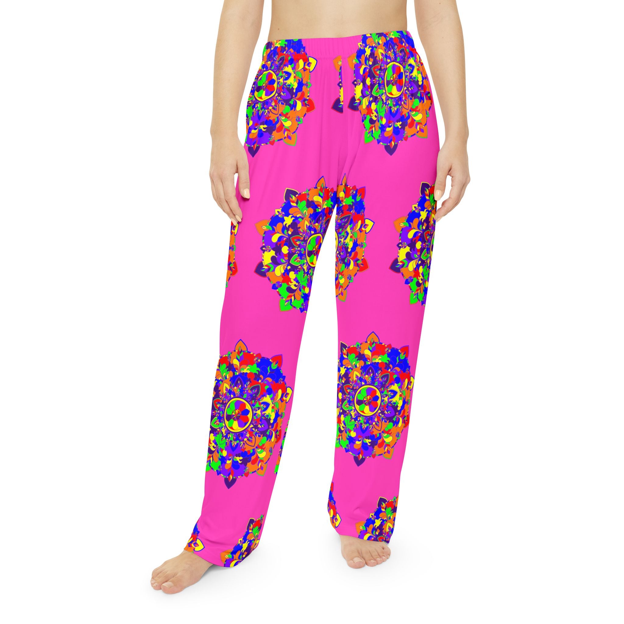 Pinke Mandala-Pyjamahose – Lebendige Schlaf- und Loungewear für Damen