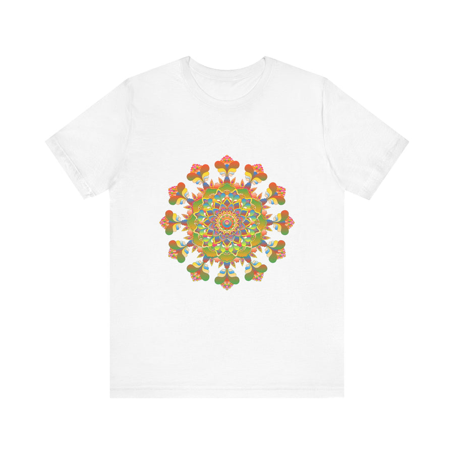 Vibrant Mandala Tee featuring a colorful and intricate design with vibrant hues