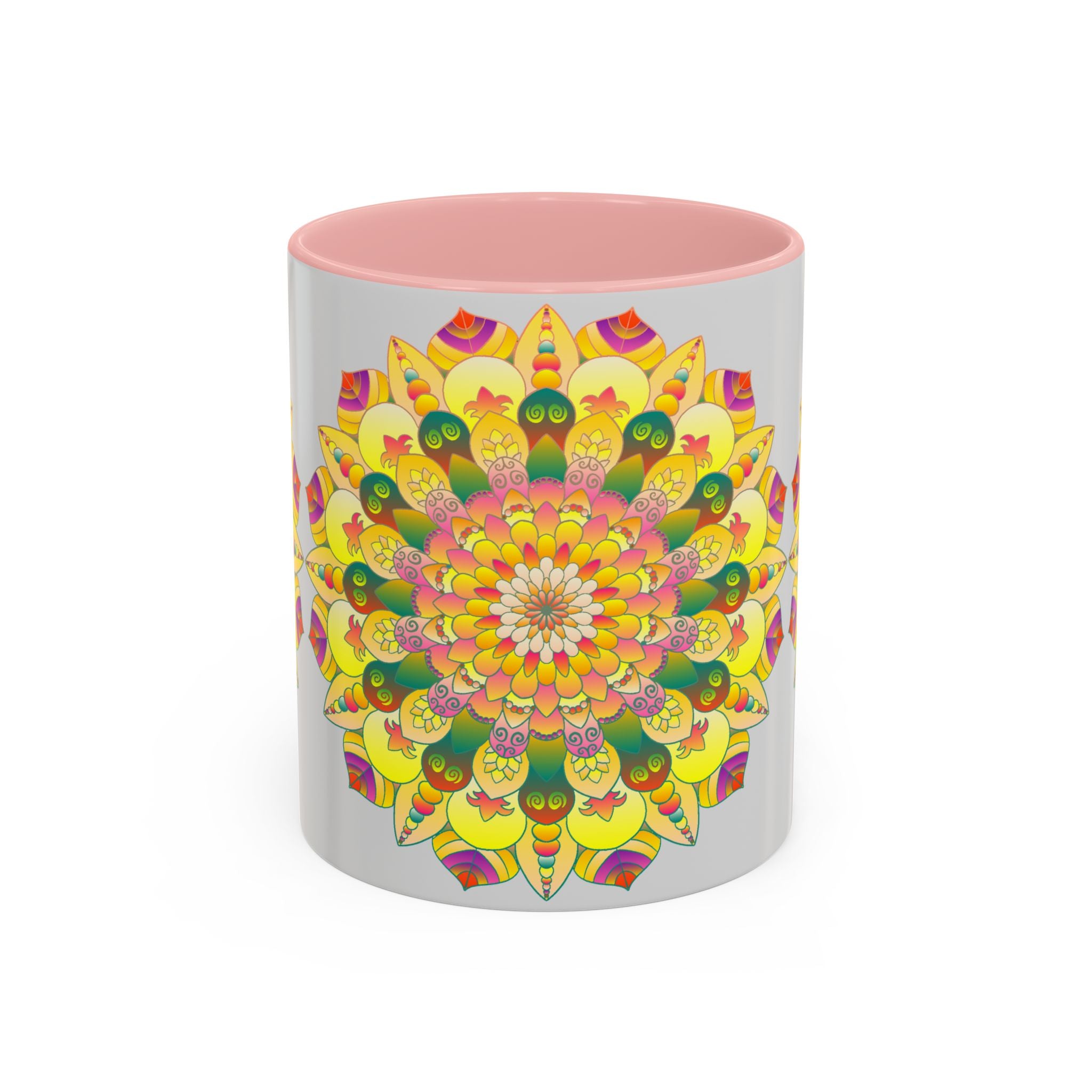 Colorful mug featuring a vibrant and detailed mandala art
