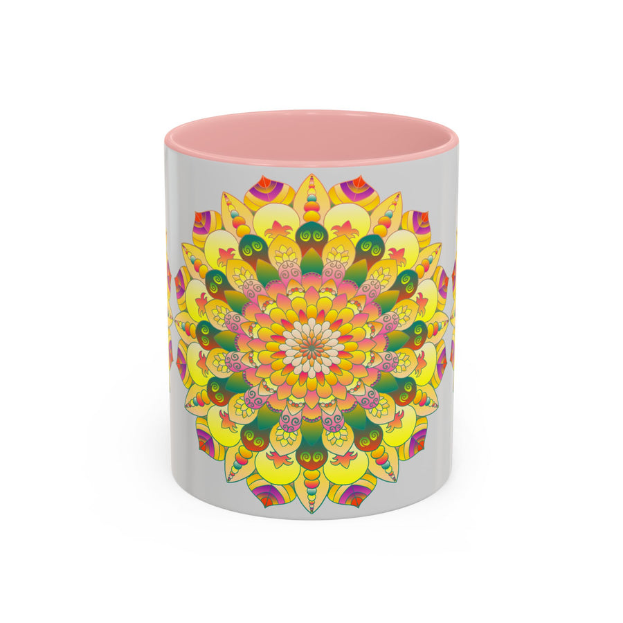 Colorful mug featuring a vibrant and detailed mandala art