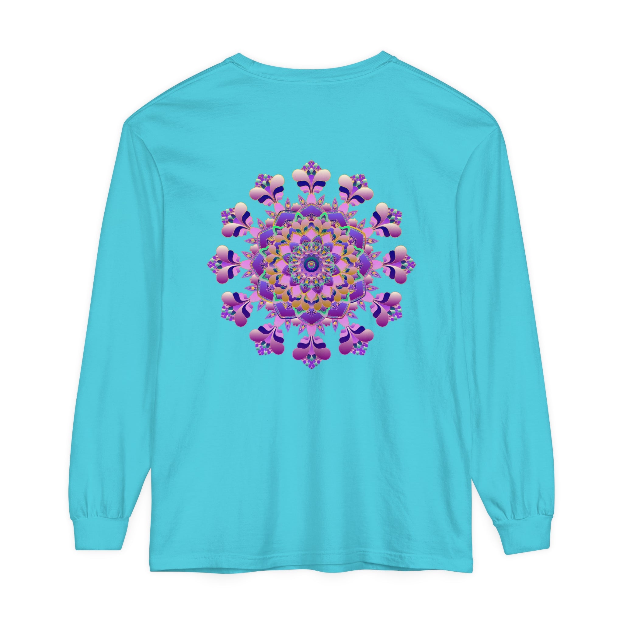 Intricate Mandala Long Sleeve T-Shirt - Unisex, black with detailed design