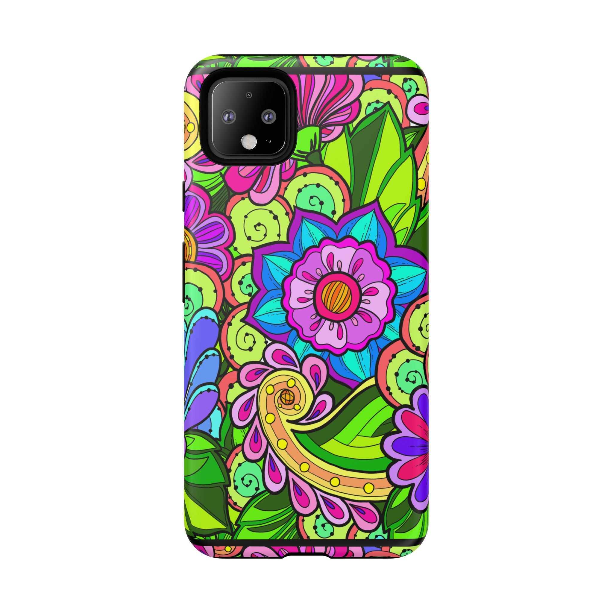 Floral Fantasy iPhone and Google Pixel Case in Bright Green Palette