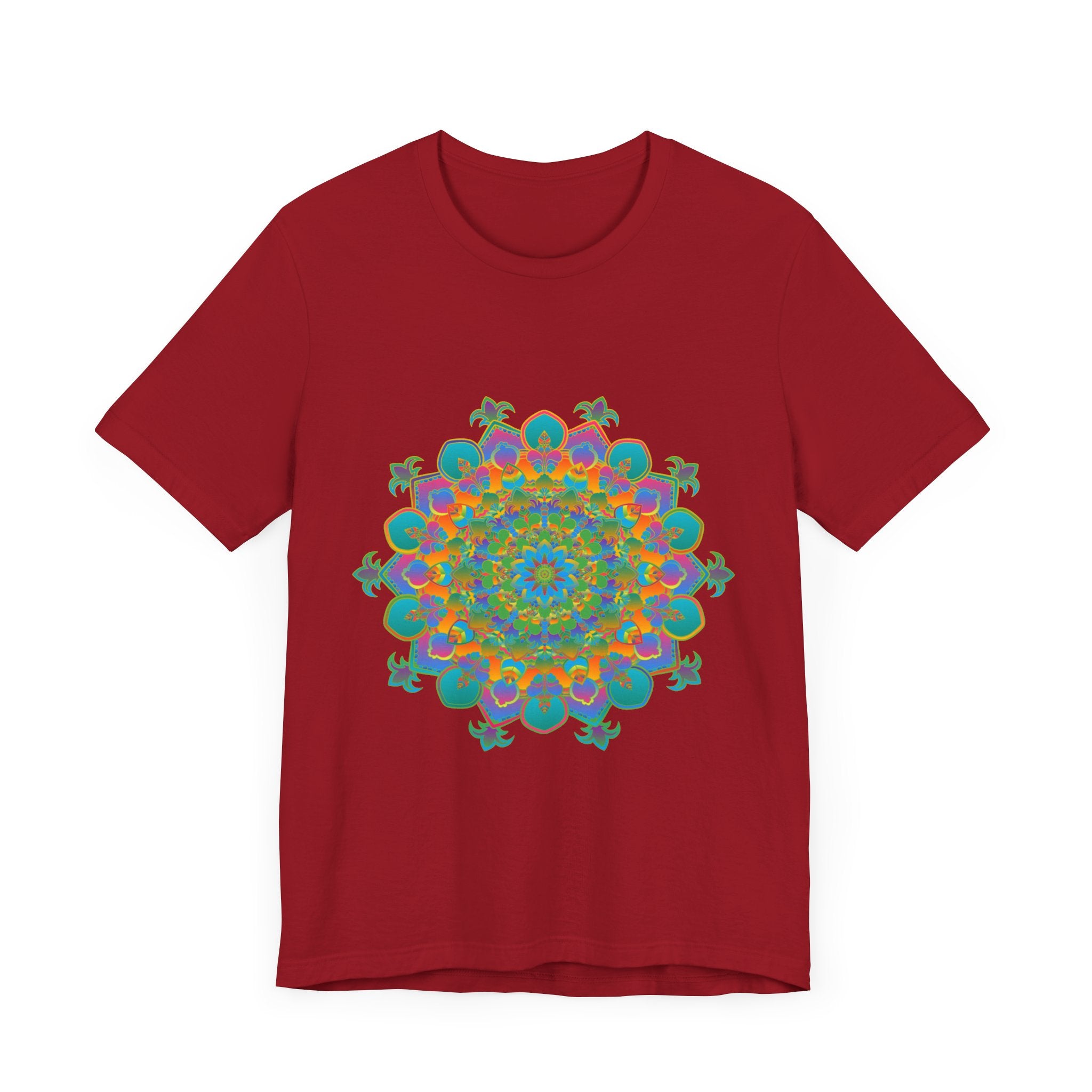 Stylish and Unique Circular Floral Design Tee for Women with Vibrant Colors