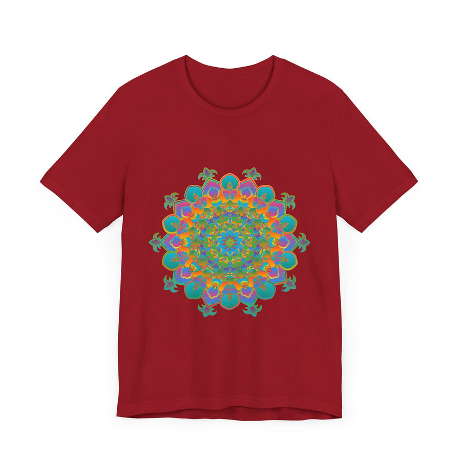 Stylish and Unique Circular Floral Design Tee for Women with Vibrant Colors