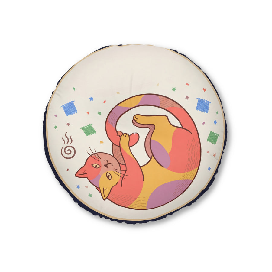 Cuscino da pavimento Boho Cozy Cat Winter Crescent