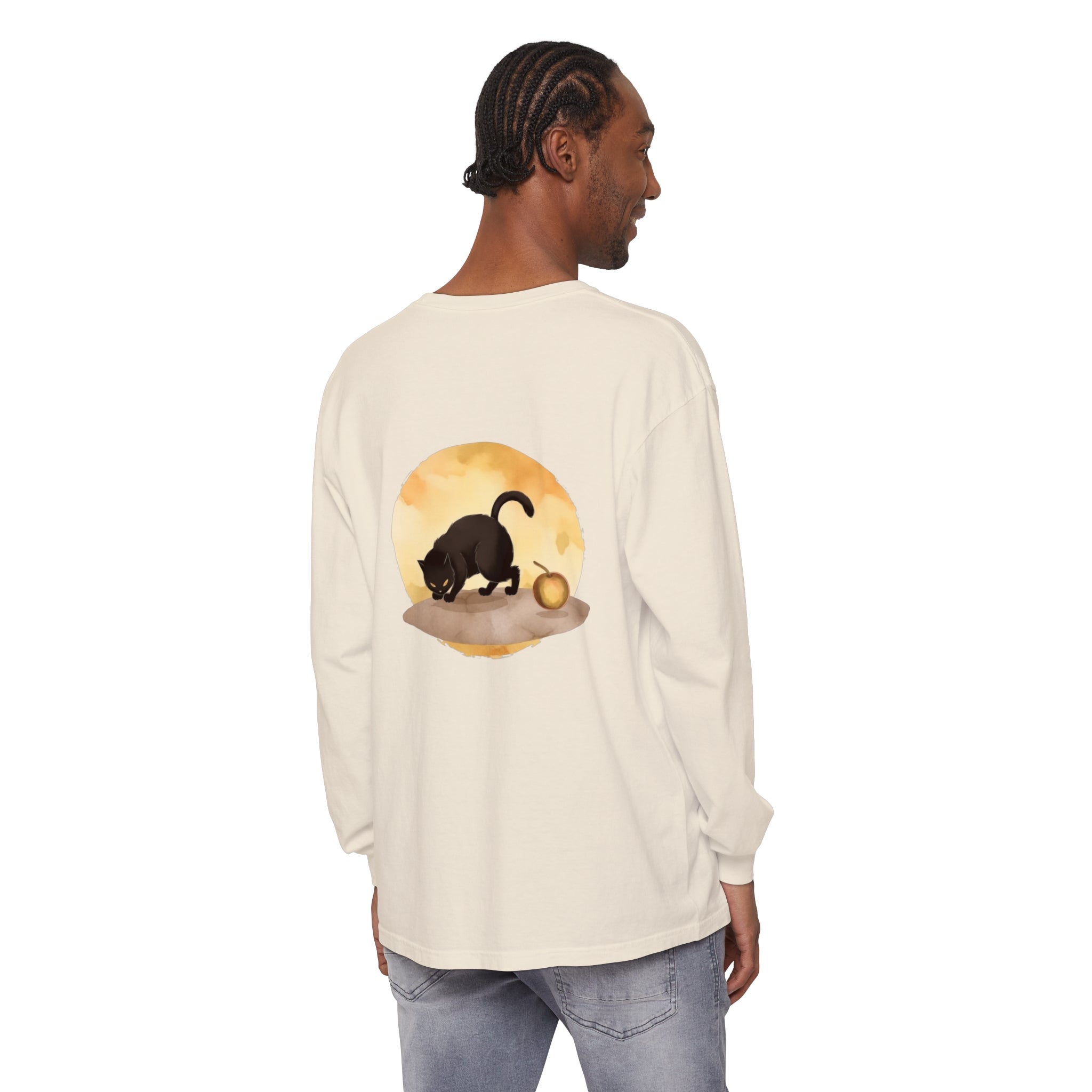Black Cat Moonlit Mystery T-Shirt displayed with other gothic and mystical fashion items