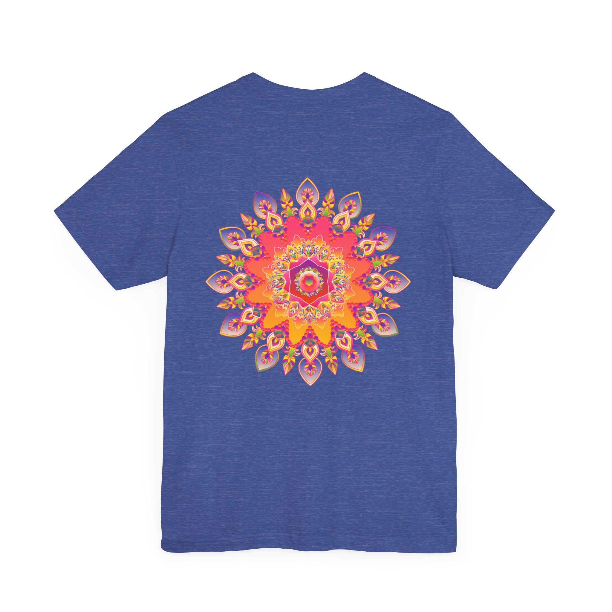 A beautiful, vibrant mandala tee featuring intricate designs for spiritual peace and harmony