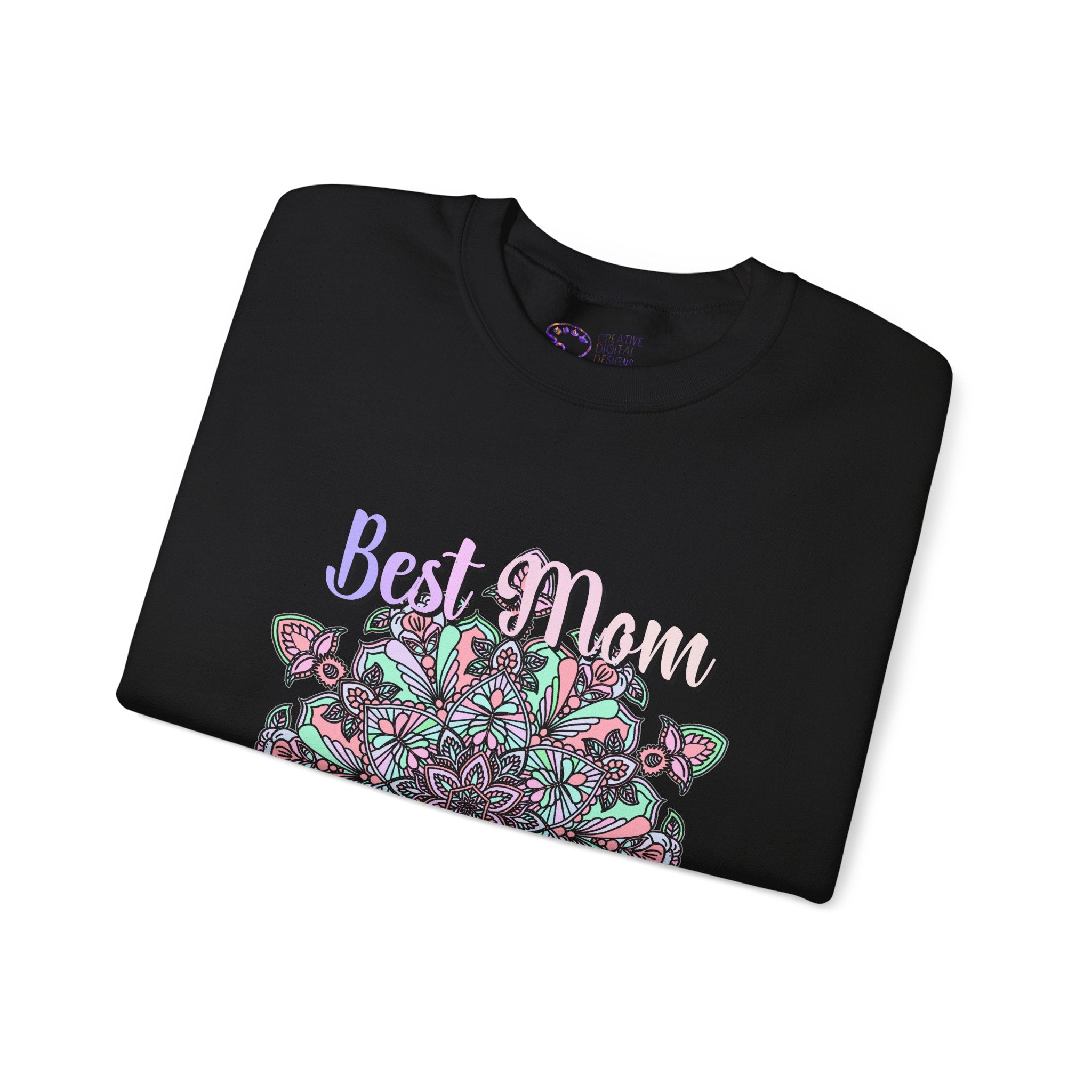 Mandala Design Sweatshirt in Soft Pink and Lavender for Moms