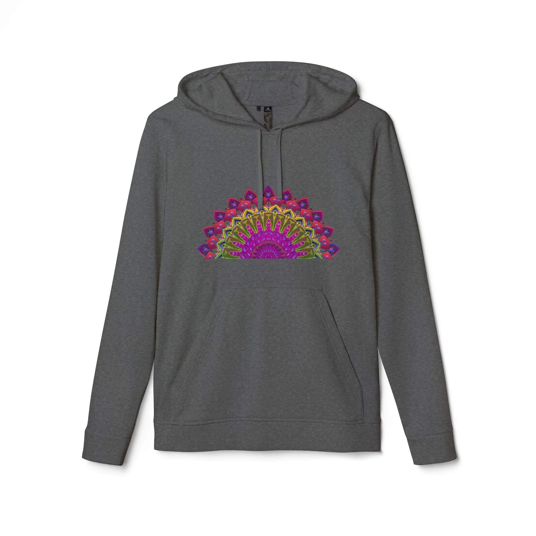Close-up of the intricate mandala design on the Blululi Adidas Mandala Fleece Hoodie