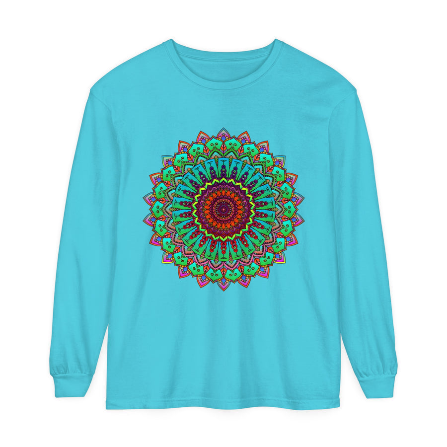Vibrant Mandala Long Sleeve T-Shirt - Spiritual Art 8