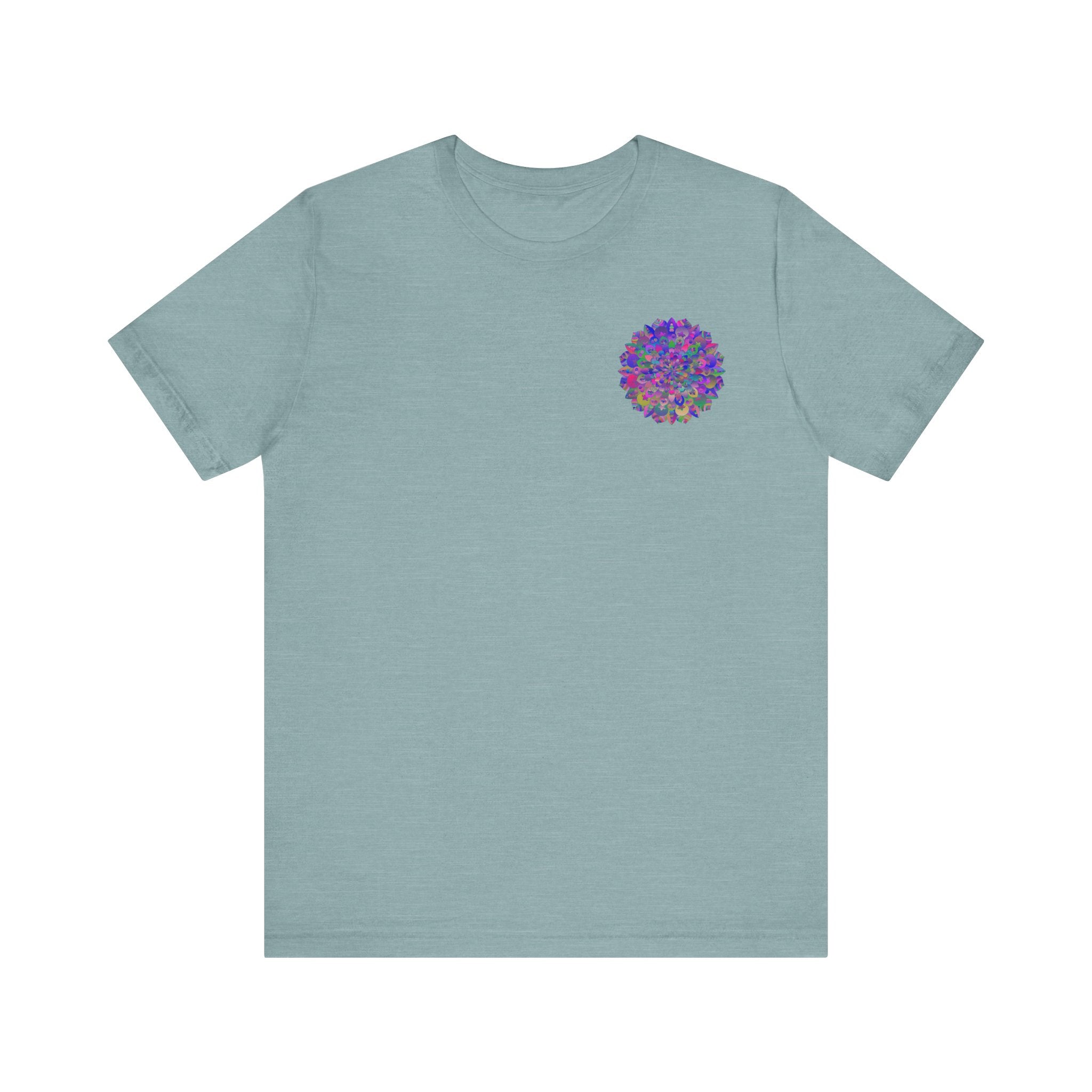 Vibrant Mandala Tee with colorful and detailed spiritual symbols
