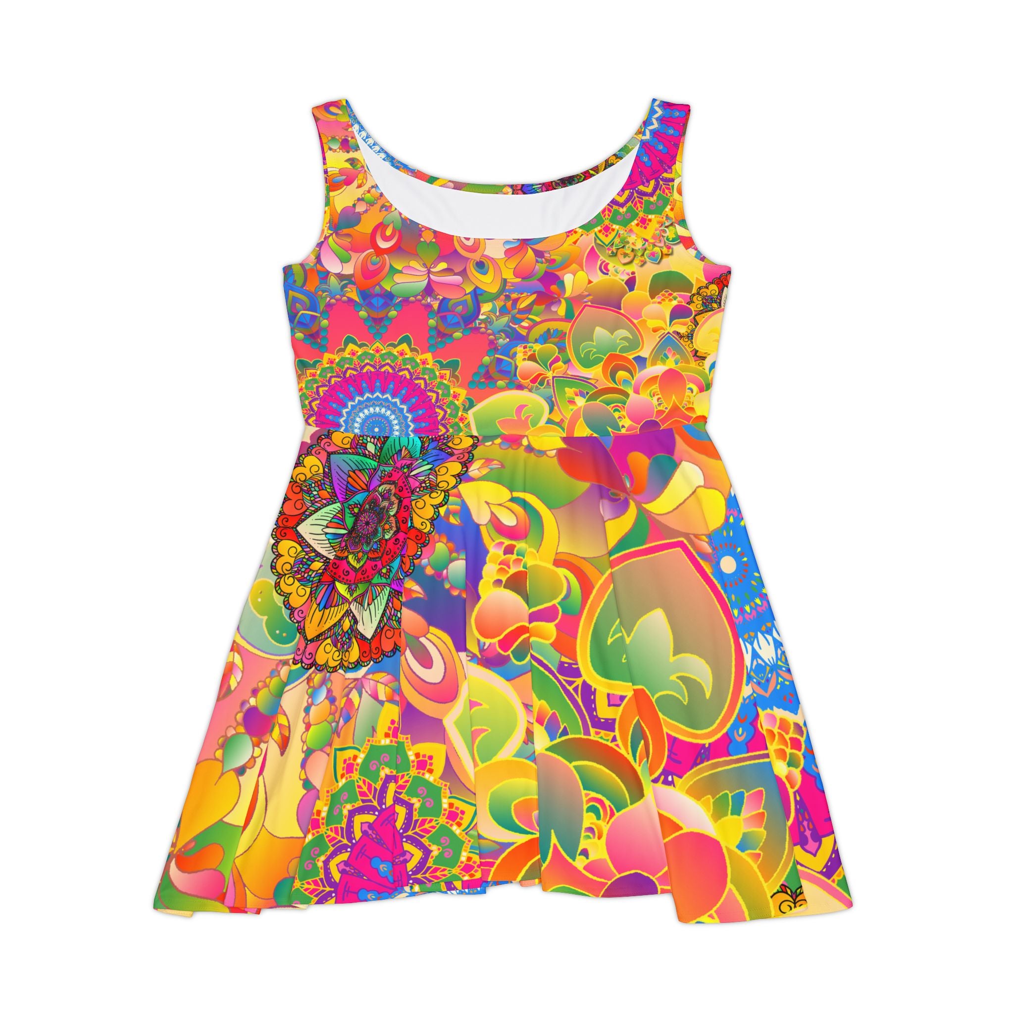 Psychedelic Floral Mandala Skater Dress