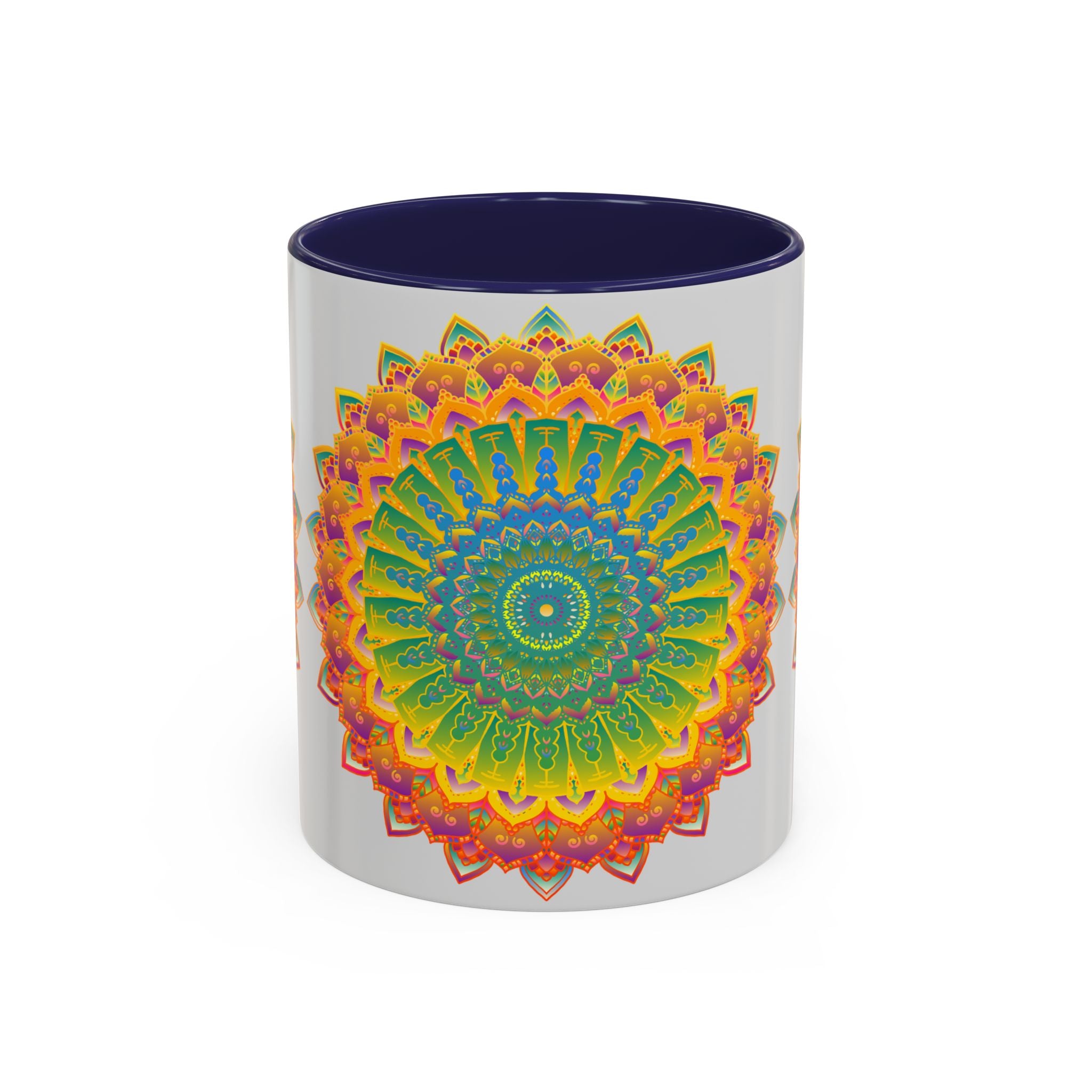 Colorful and mesmerizing mandala art on a high-quality mug