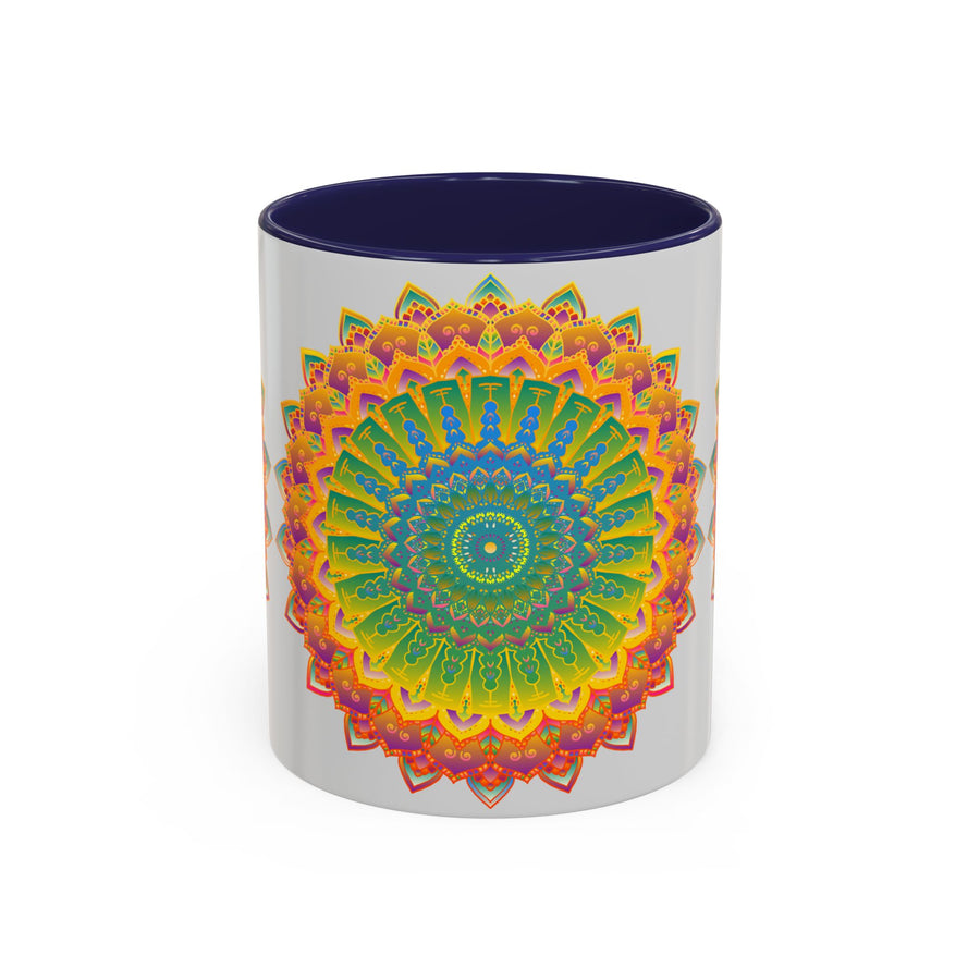 Colorful and mesmerizing mandala art on a high-quality mug