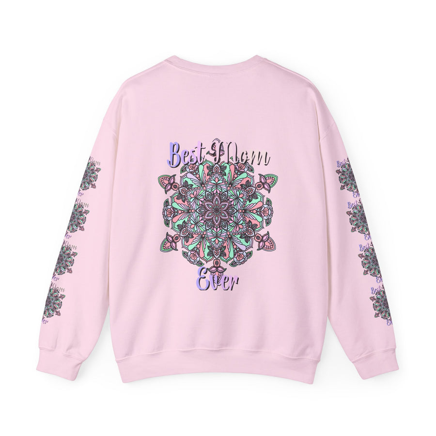 Mandala Design Sweatshirt in Soft Pink and Lavender for Moms