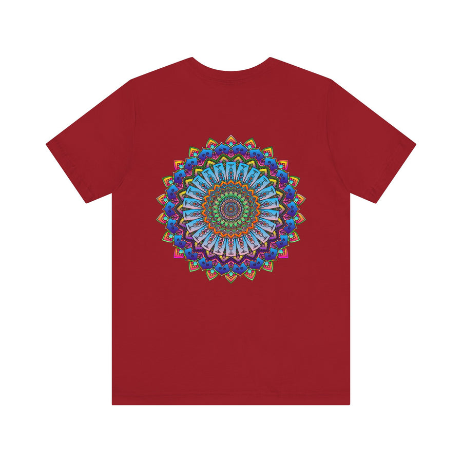Vibrant Mandala Tee with intricate spiritual design promoting peace and harmony