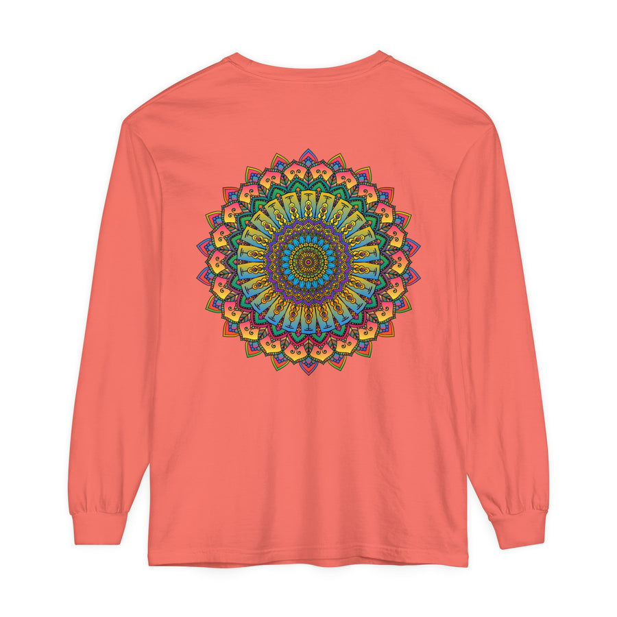 Intricate Mandala Unisex Long Sleeve T-Shirt with detailed geometric patterns