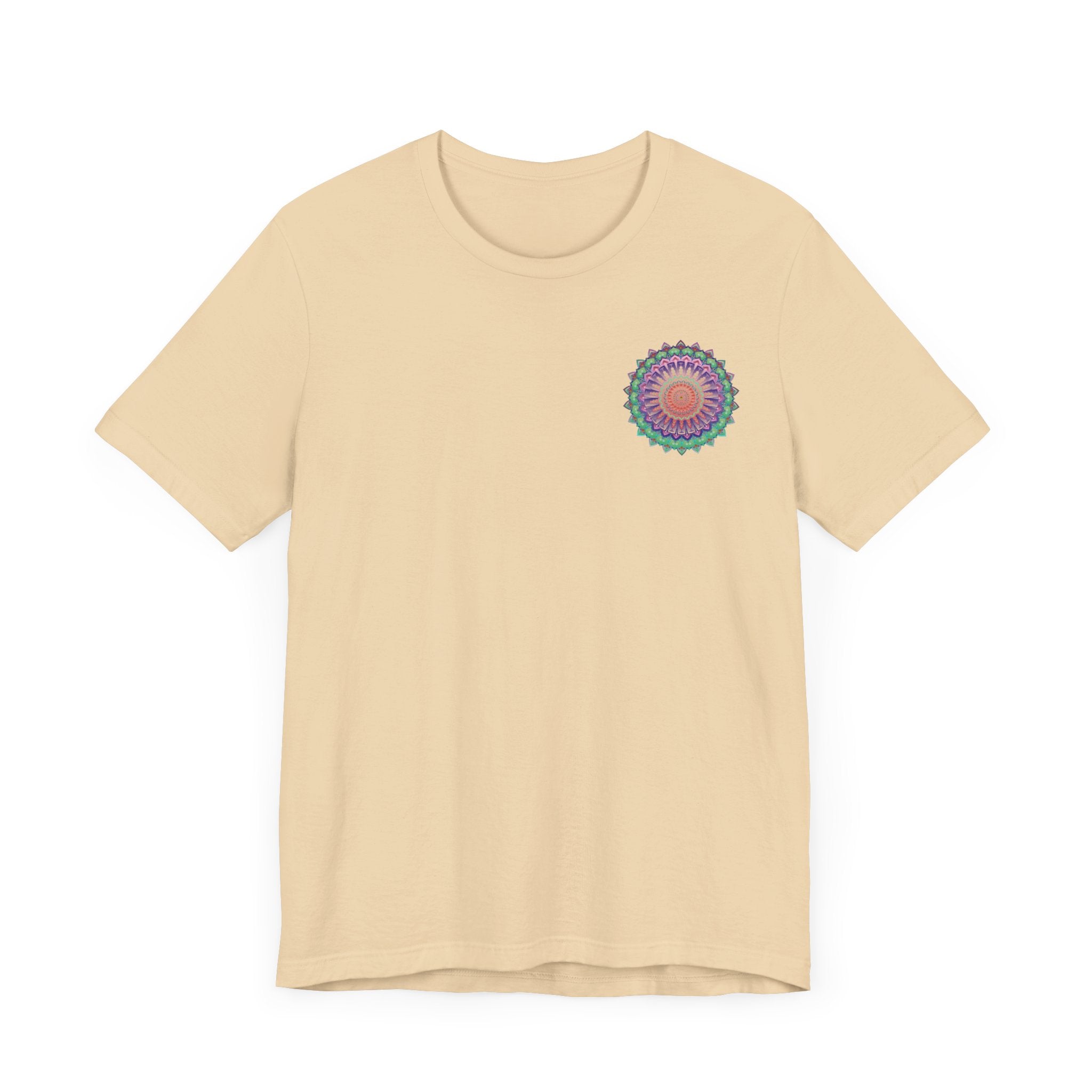 A beautiful and intricate mandala design t-shirt symbolizing spiritual peace and harmony