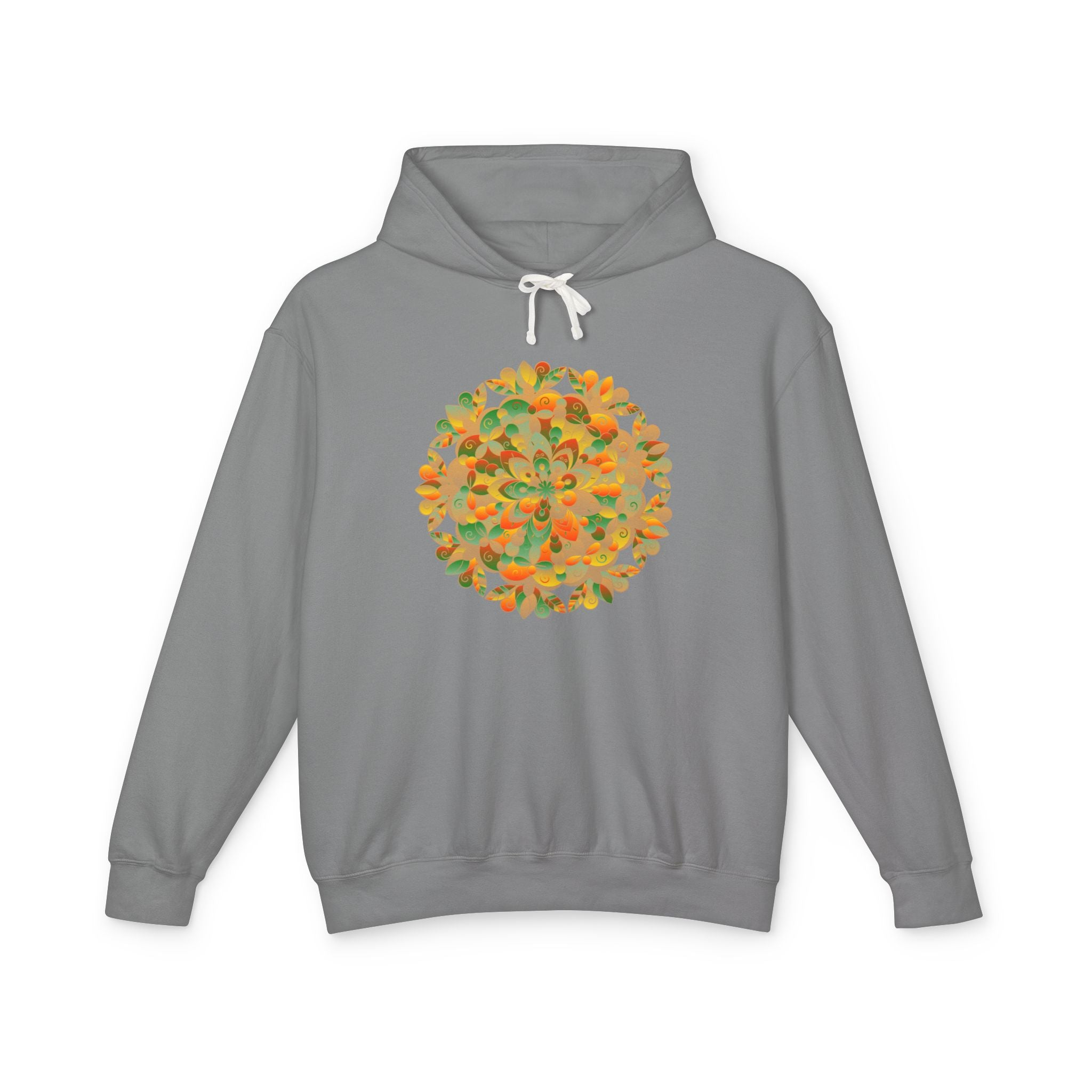 Vibrant Floral Mandala Unisex Lightweight Hoodie