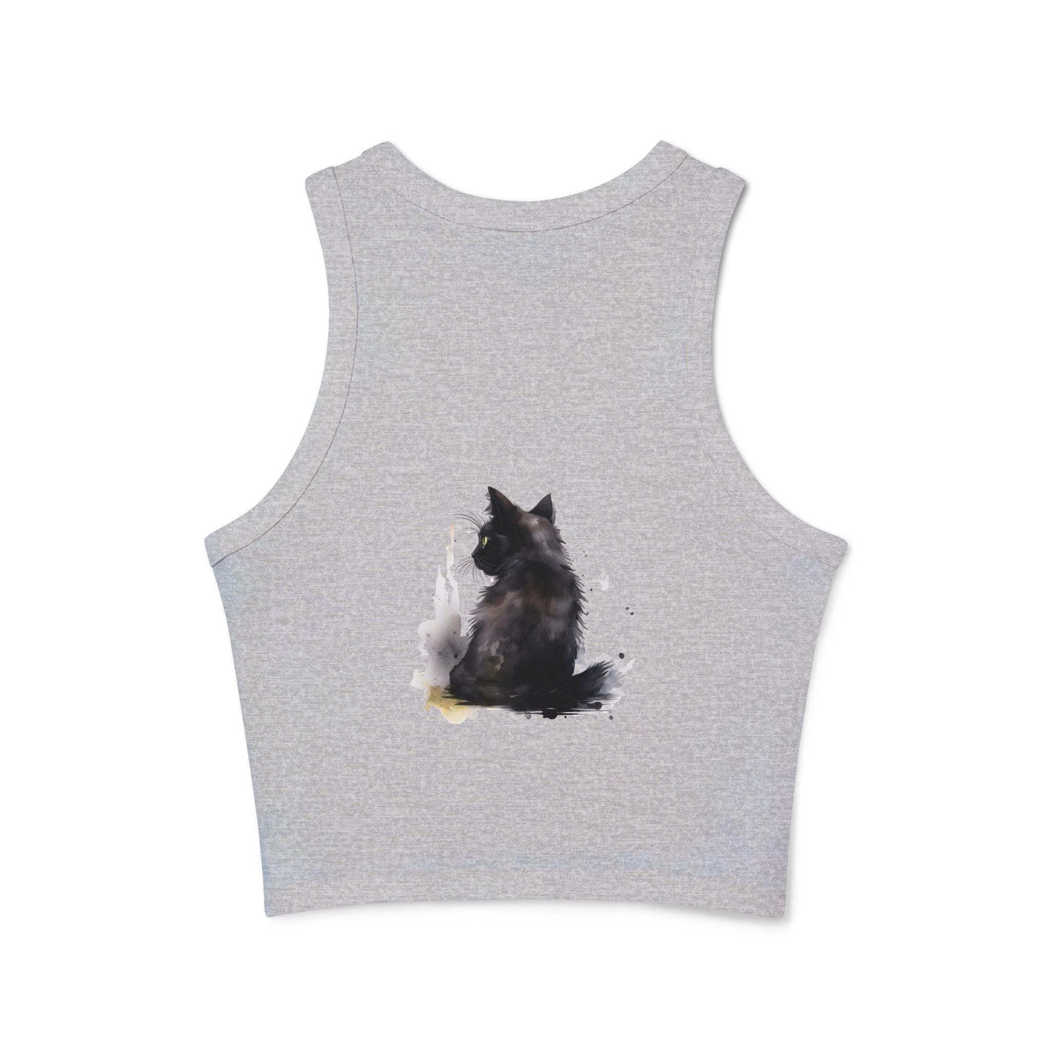 Black Cat Watercolor Racerback Tank Top for women