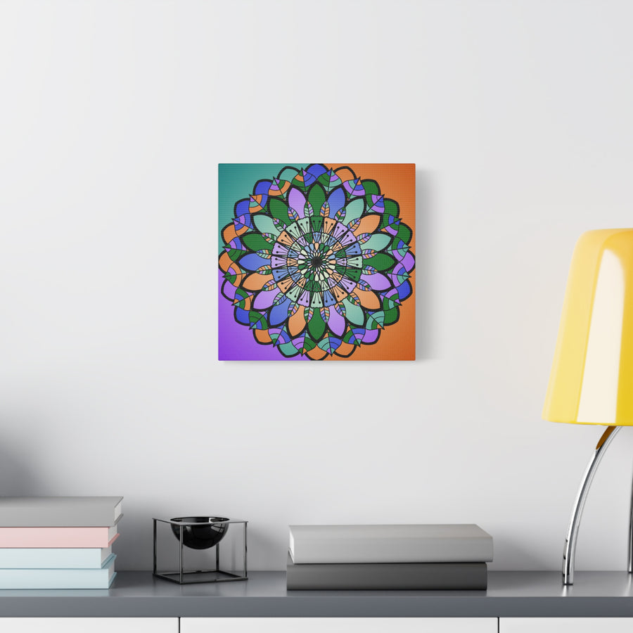 Arte da parete su tela opaca con Mandala Floreale