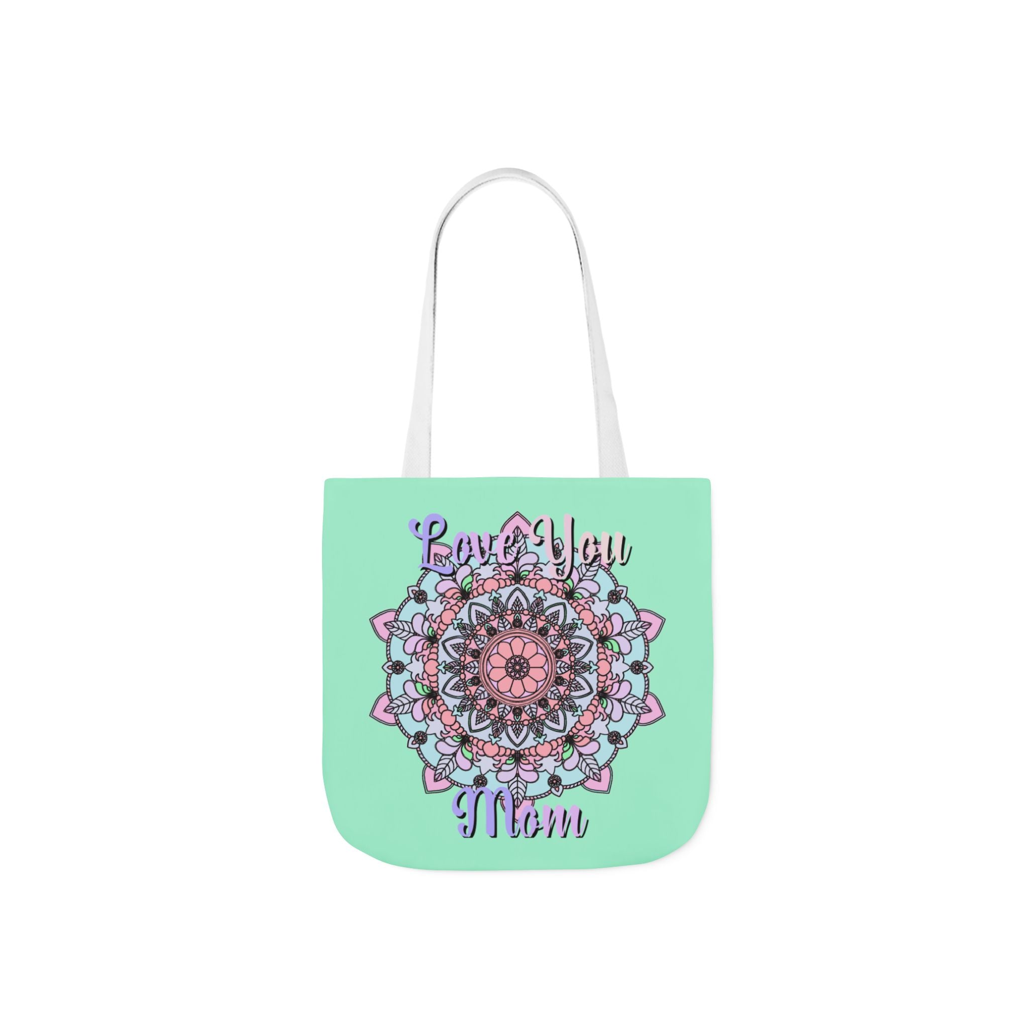 Mandala 'Love You Mom' Canvas Tote — Floral Mother's Day Gift Bag