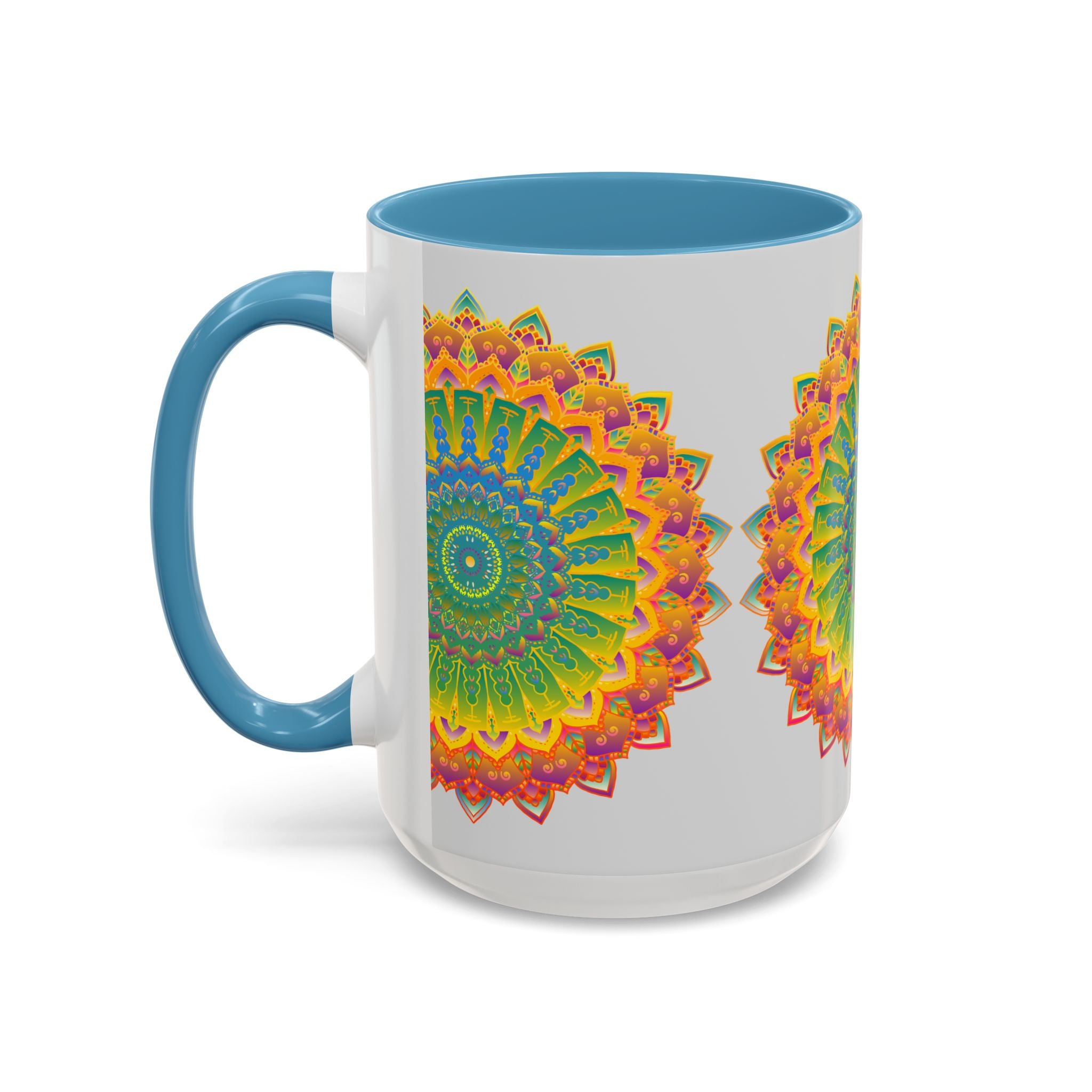 Elegant and detailed mandala pattern on a high-quality, glossy mug