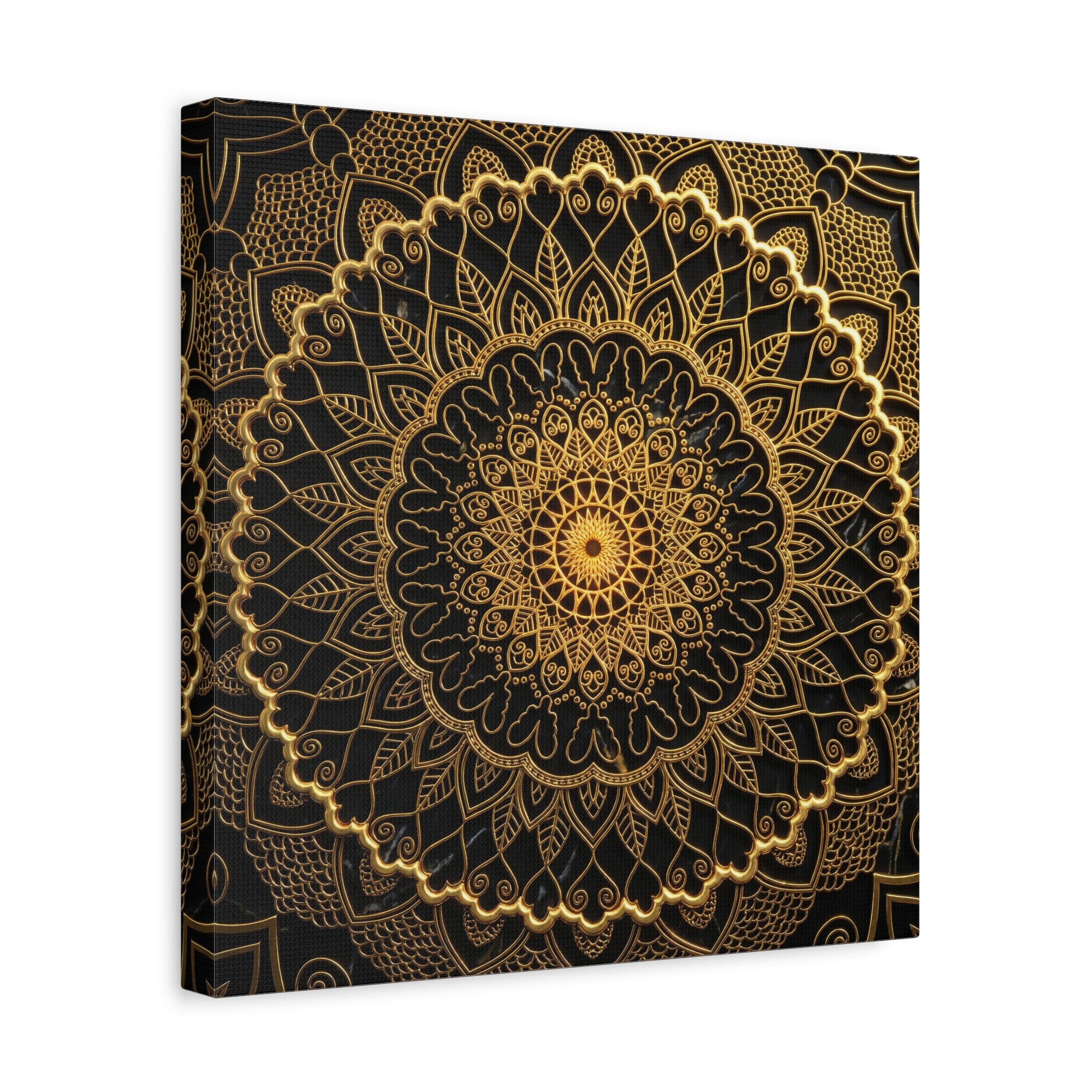 Celestial Geometry on Marble – Stretched Matte Canvas