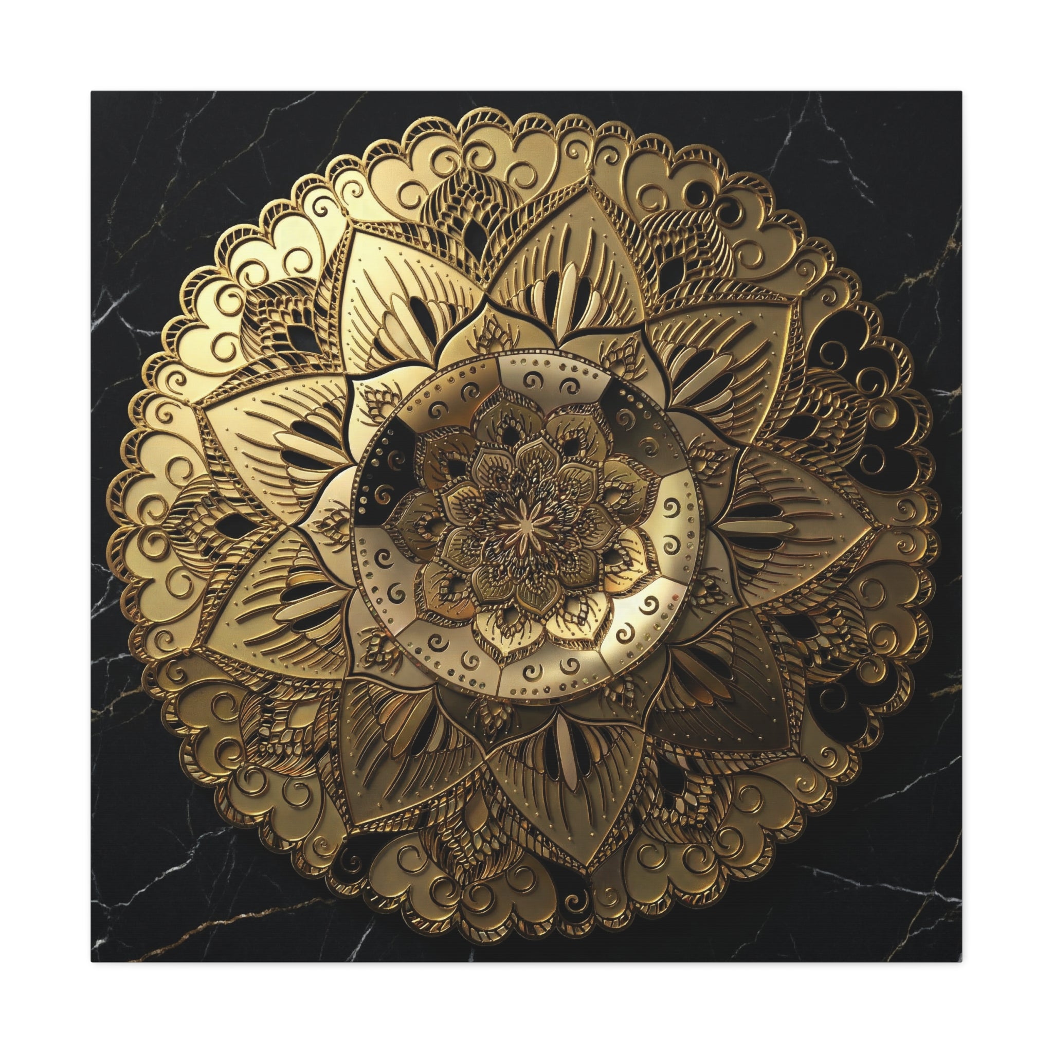 Golden Echo in the Void – Matte Stretched Canvas