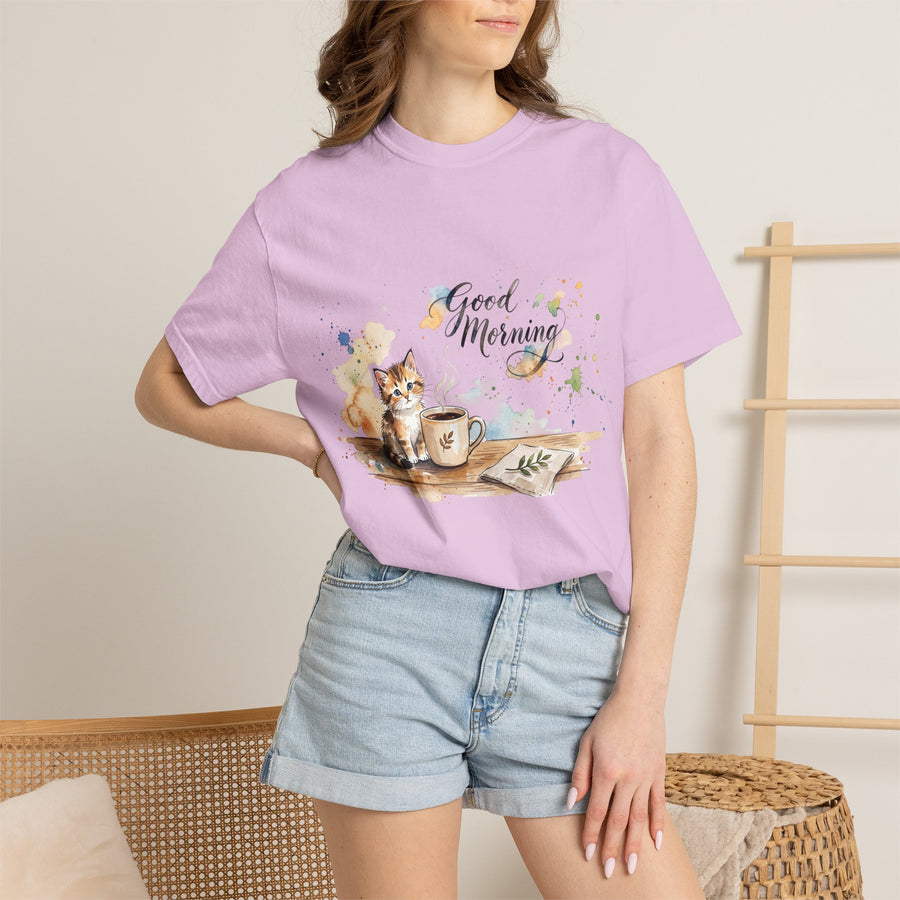 Good Morning Cat T-Shirt | Ultra-Soft Cotton Graphic Tee