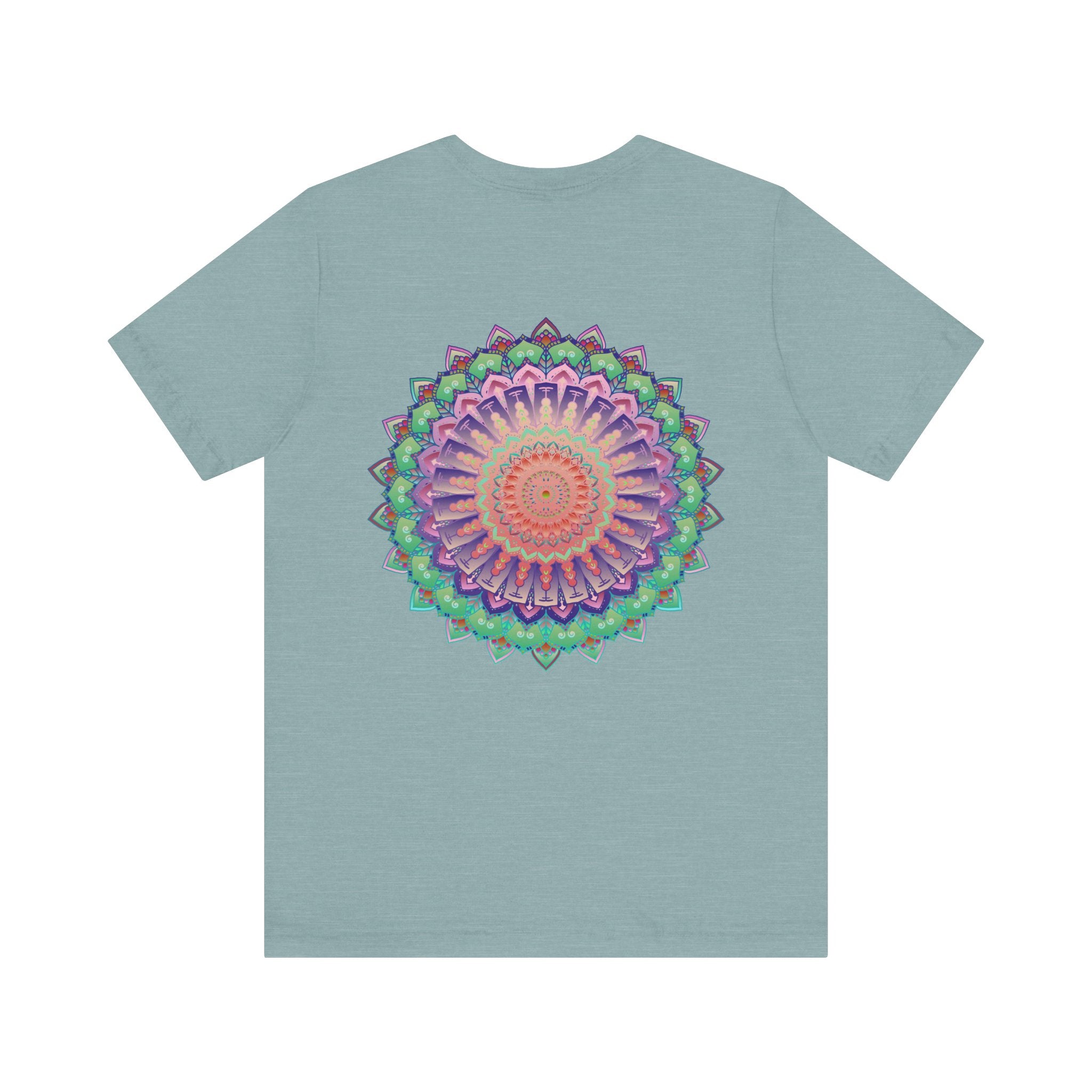 A close-up image of a Mandala Tee featuring intricate designs representing spiritual peace and harmony, perfect for those seeking inner tranquility and balance