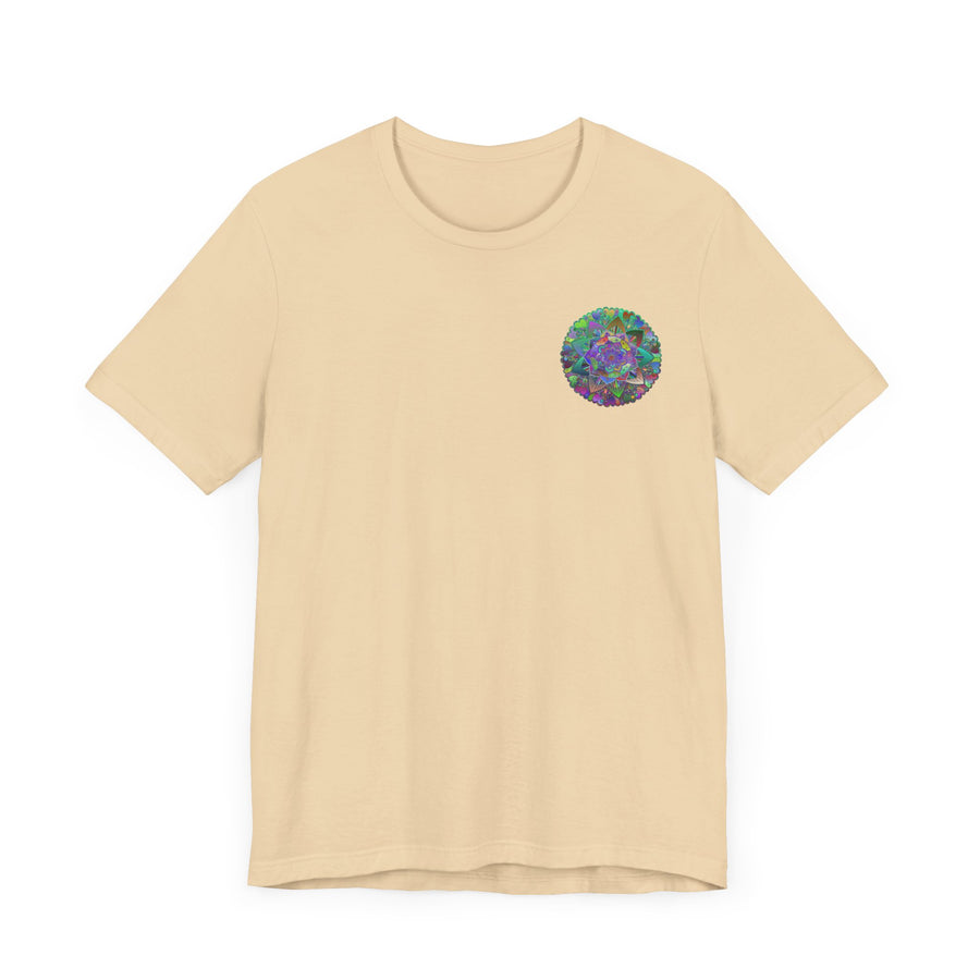 Vibrant Mandala T-Shirt featuring a colorful and intricate design, representing spiritual peace and harmony, perfect for those seeking inner tranquility and enlightenment