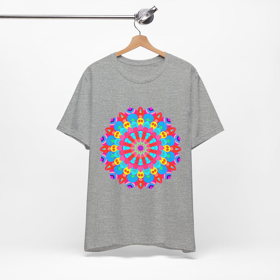 Vibrant and intricate mandala design t-shirt featuring psychedelic art and colorful patterns