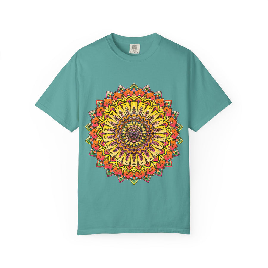 Sunburst Mandala T-Shirt — Vibrant Floral Boho Graphic Tee