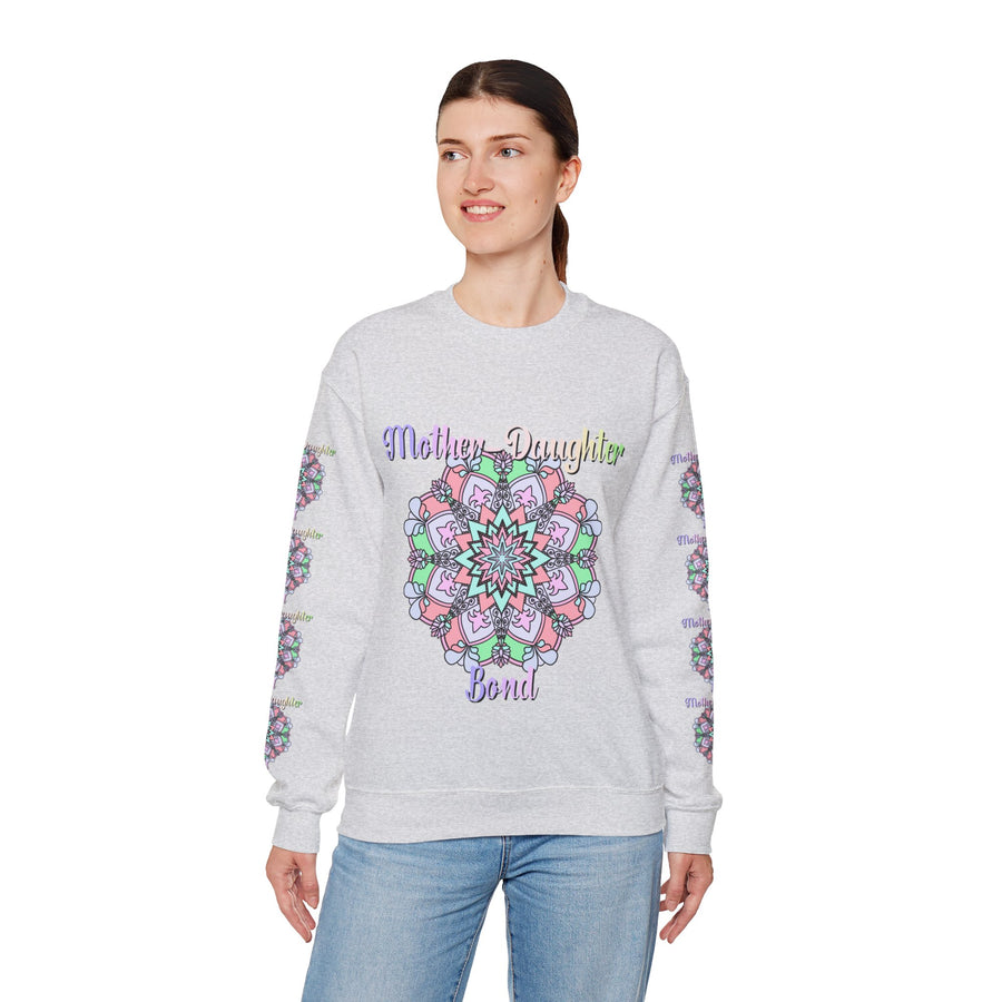 Mother-Daughter Bond Crewneck Sweatshirt — Floral Mandala Family Gift