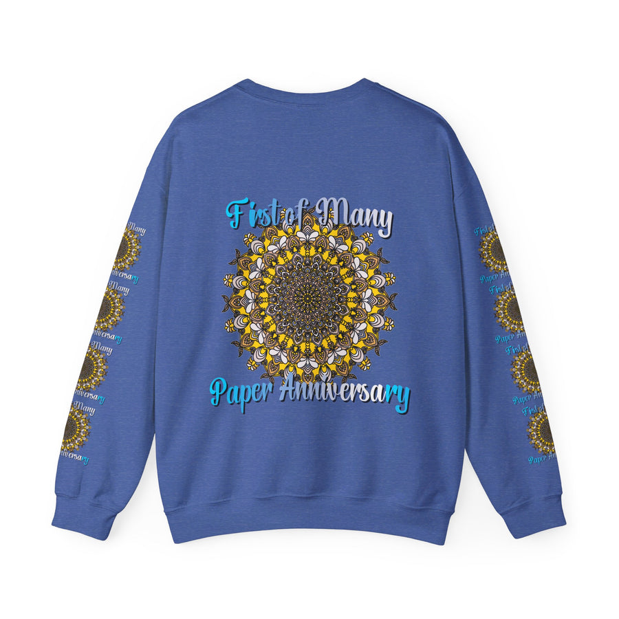 High-quality, durable sweatshirt perfect for celebrating the first year of marriage