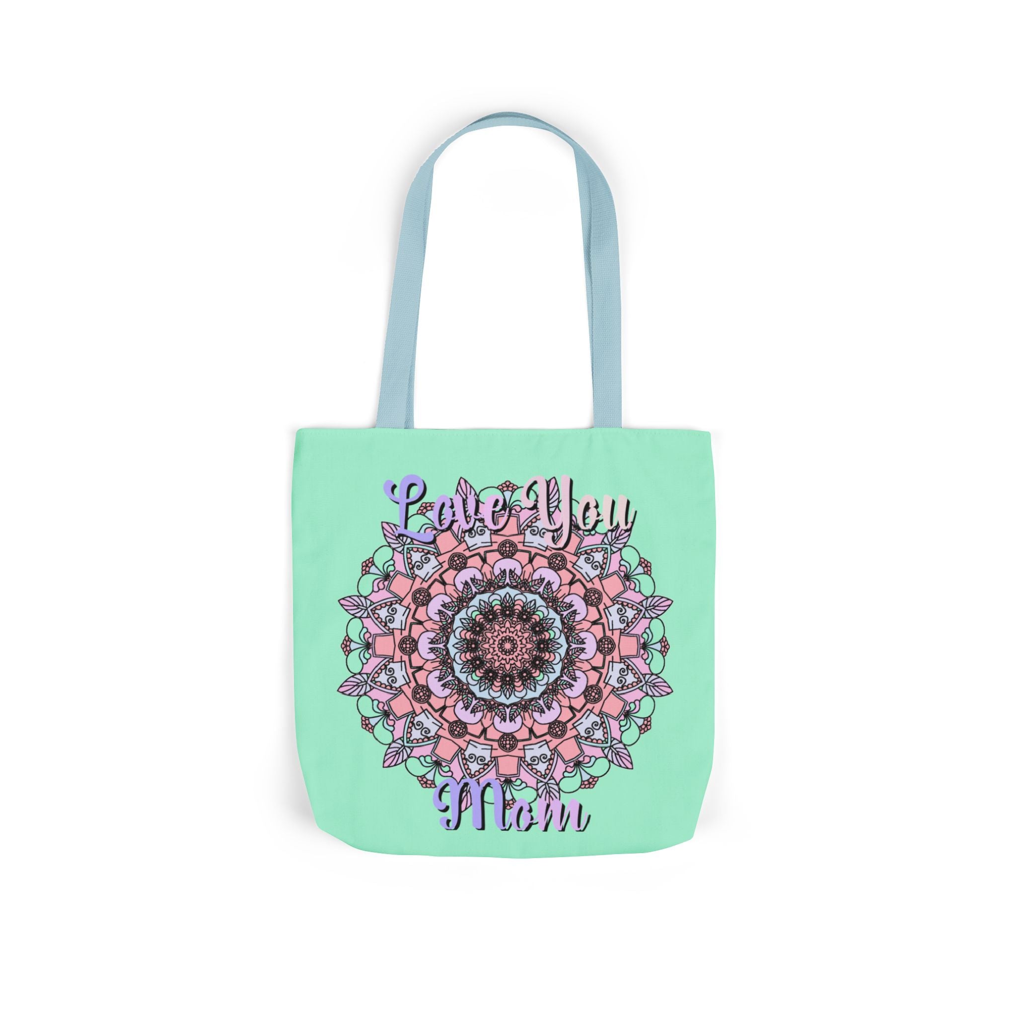 Mandala 'Love You Mom' Canvas Tote — Floral Mother's Day Gift Bag