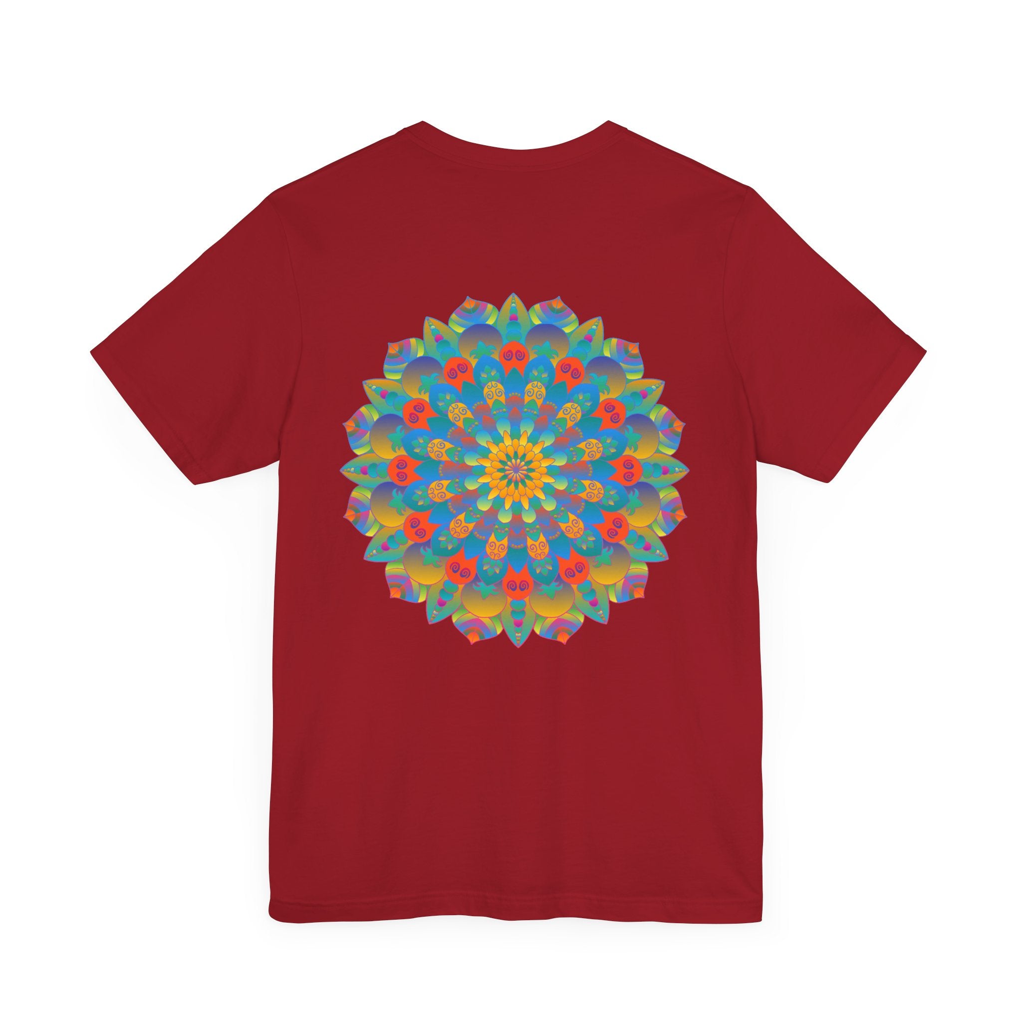 Intricate and colorful mandala t-shirt symbolizing spiritual peace