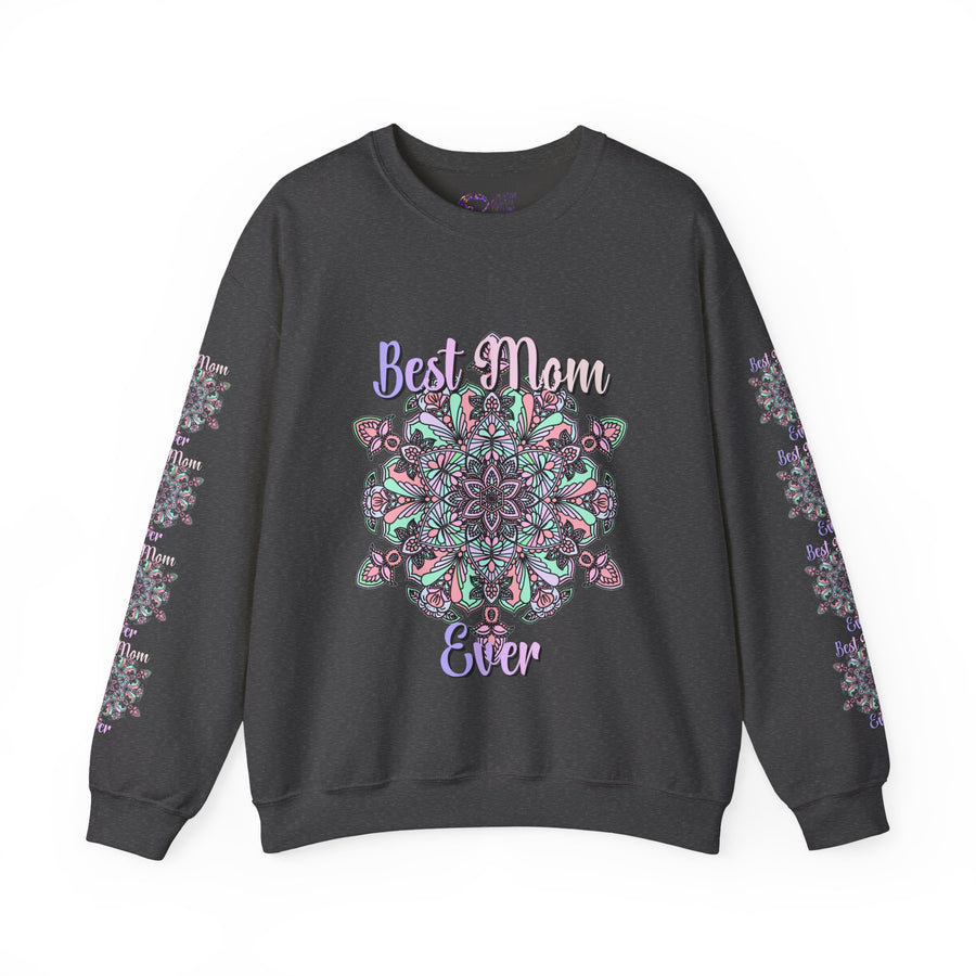 Mandala Design Sweatshirt in Soft Pink and Lavender for Moms