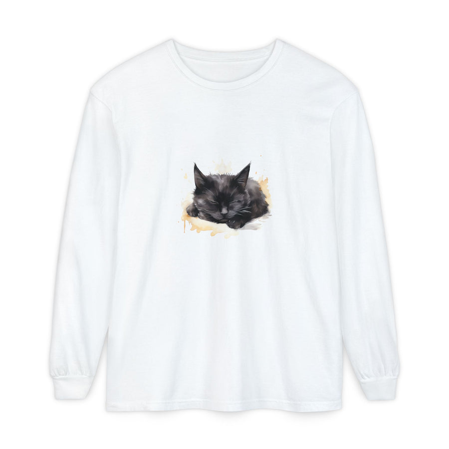 Full Sleeve Tee | Sleepy Cat Watercolor